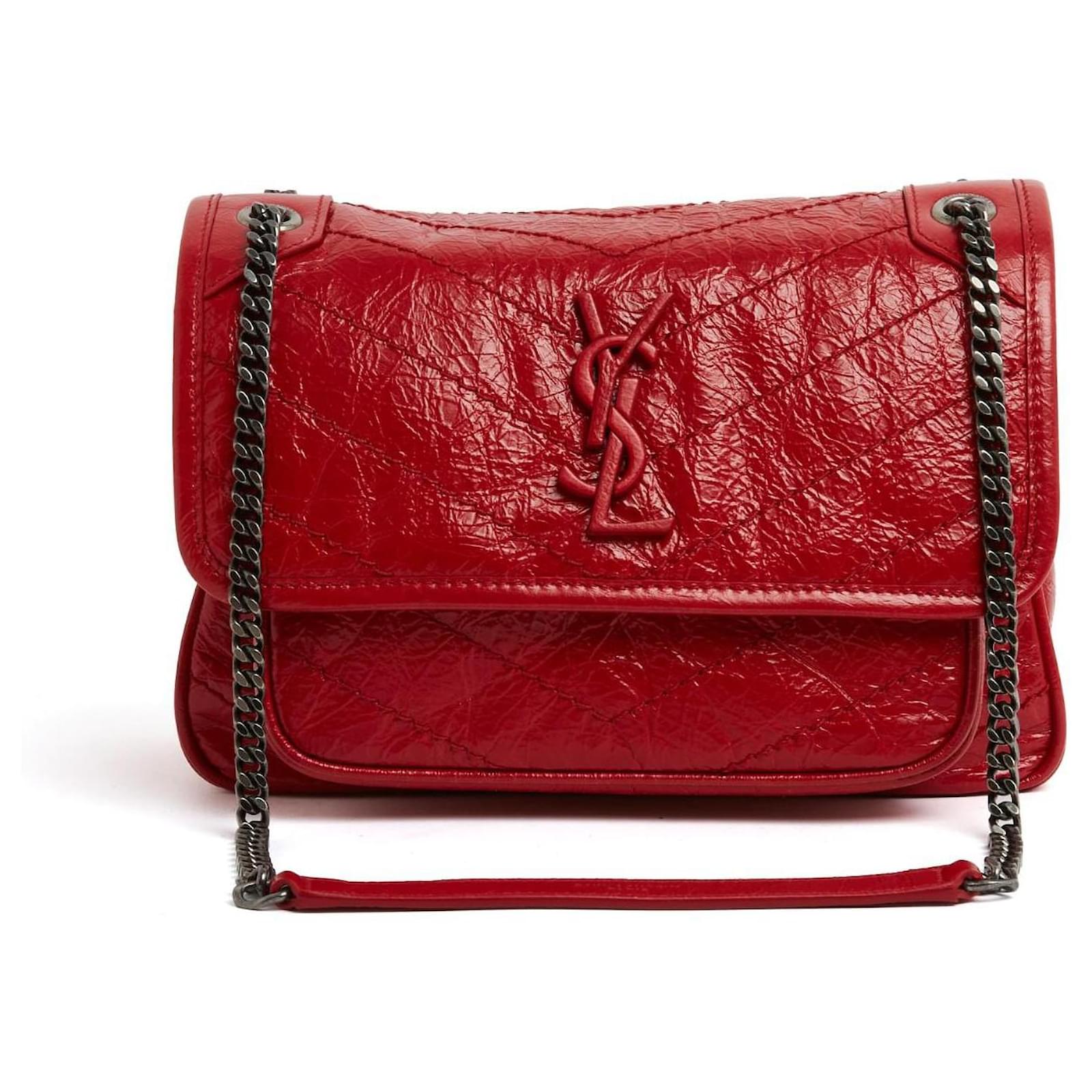 Saint Laurent 2024 Sac Niki Baby Red Vintage Leather
