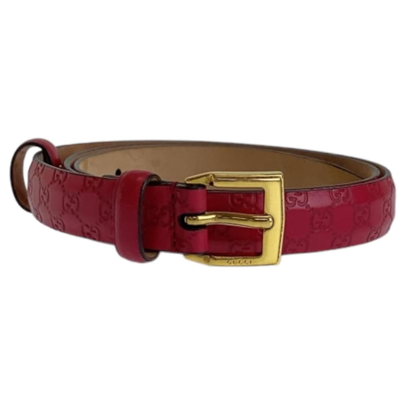 Ceinture en cuir Gucci rose avec quincaillerie doree ref.1734574 Joli Closet