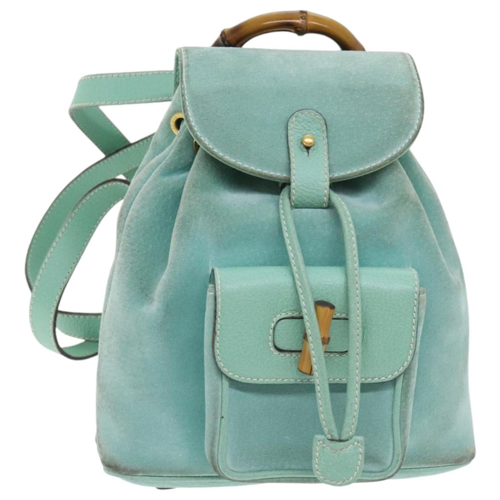 GUCCI Bamboo Backpack Suede Light Blue Auth affiche_1_3c7452ff-0bca-46ef-  main image 4