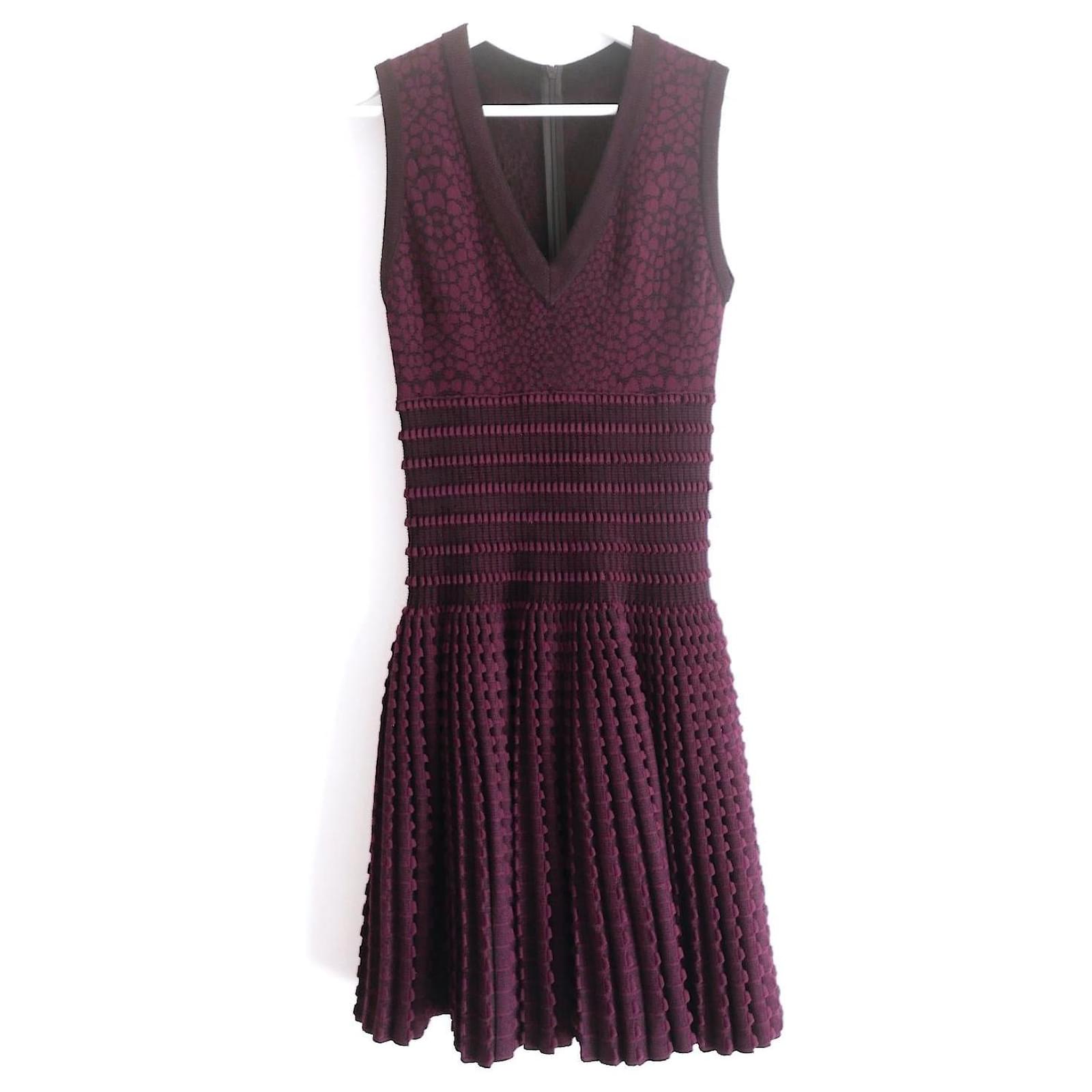 Azzedine Alaïa Fall 2010 Textured Wool Skater Dress Prune
