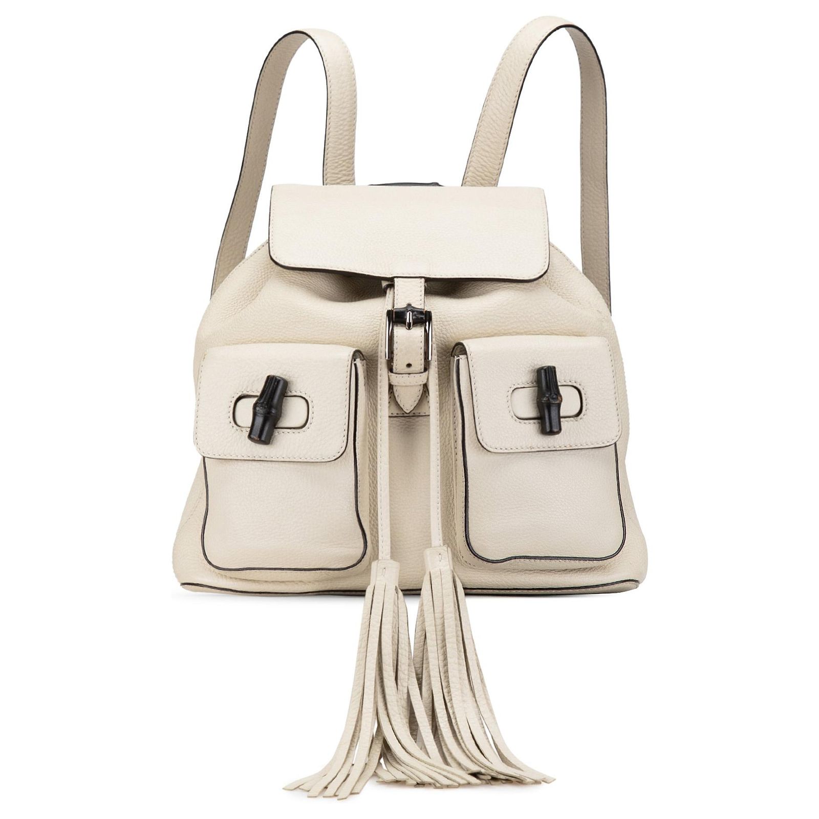 White Gucci Leather Bamboo Tassel Backpack ref.1735670  display picture 1