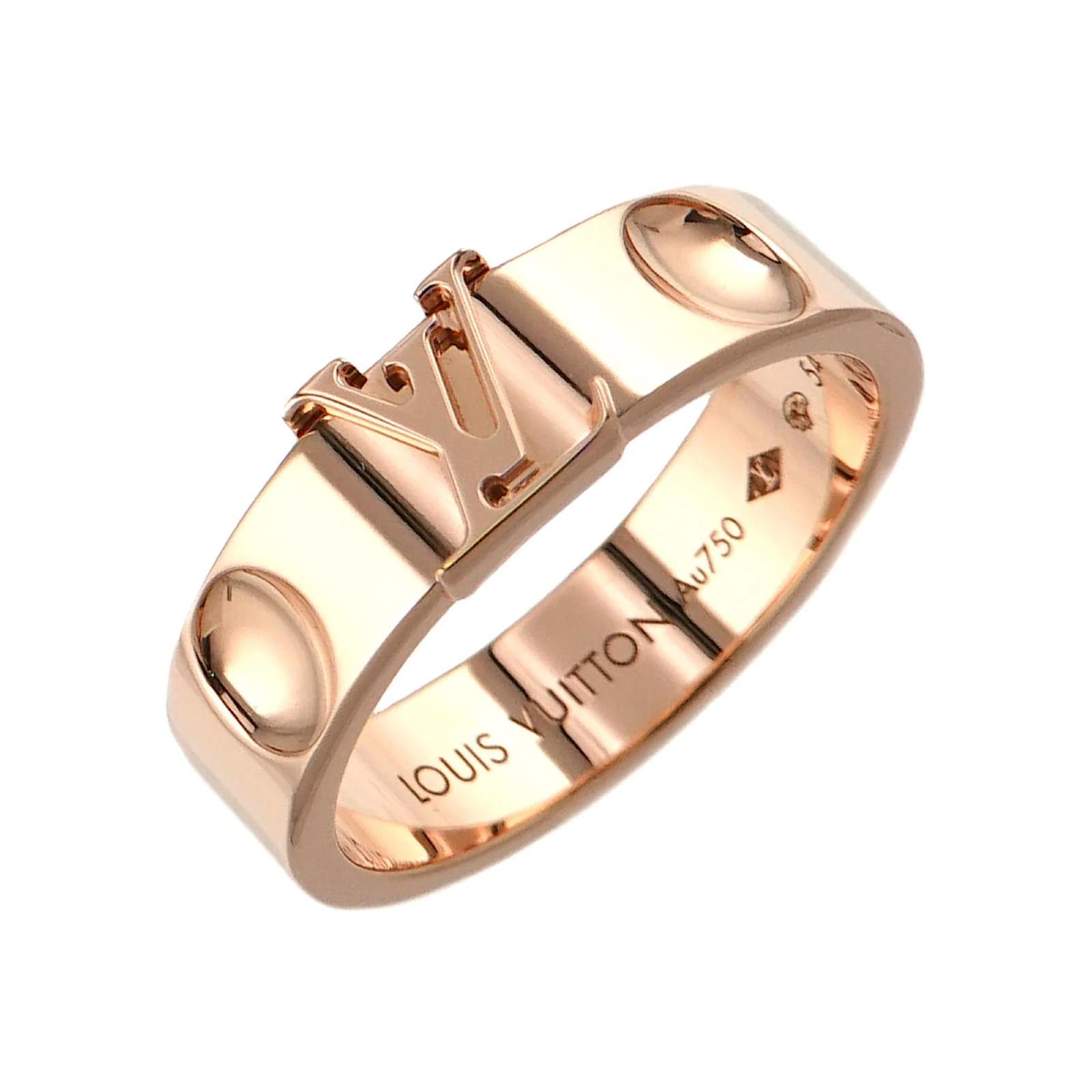 LOUIS VUITTON コンビネーションリング Louis Vuitton Berg Anplant #54 Ring Golden Pink gold ref.1737550