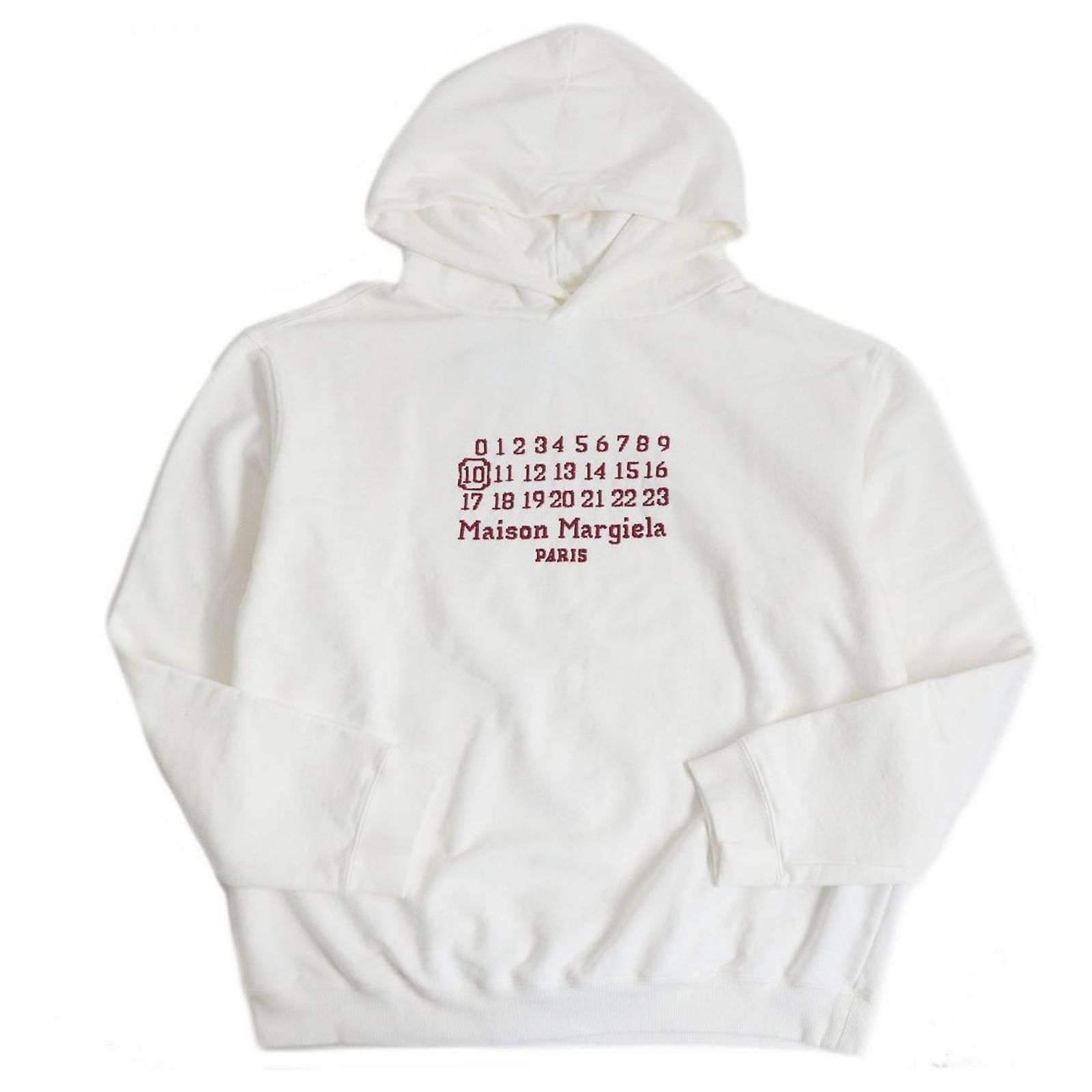 Autre Marque Maison Margiela Calendar Logo Hoodie Sweatshirt White 
