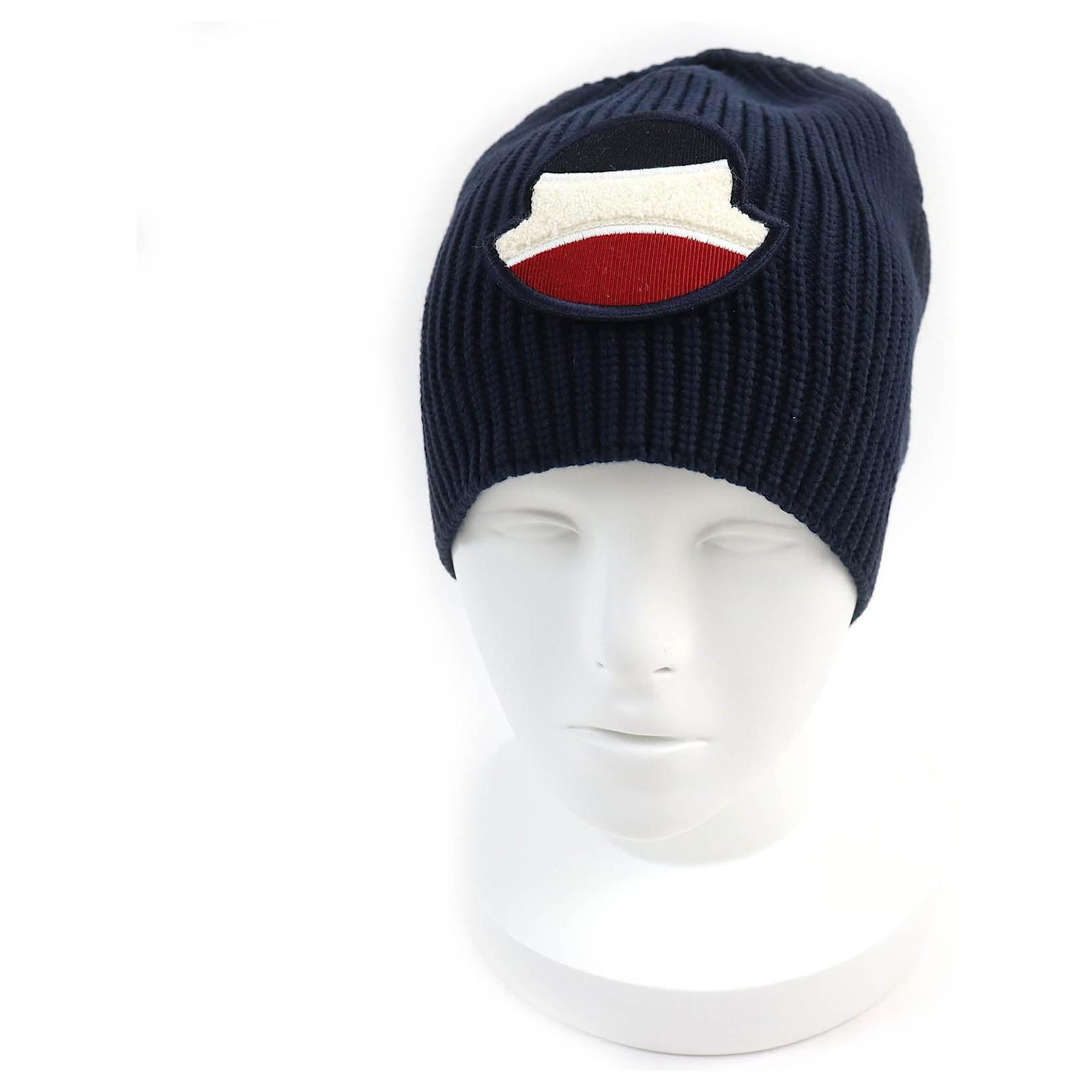 Moncler BERRETTO TRICOT Beanie Knit Hat Navy