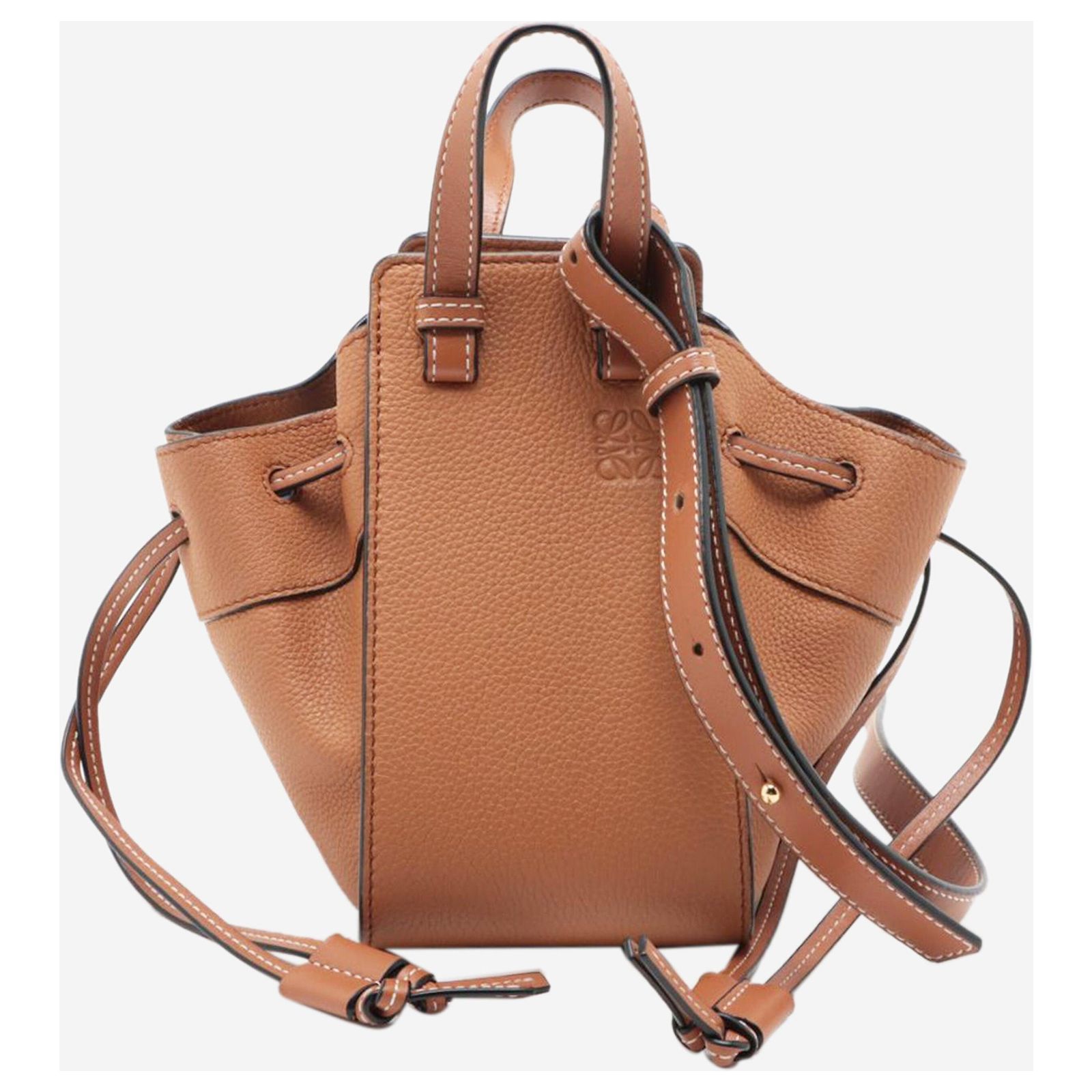 Loewe Tan Hammock Drawstring mini bag Brown Leather ref  display picture 1