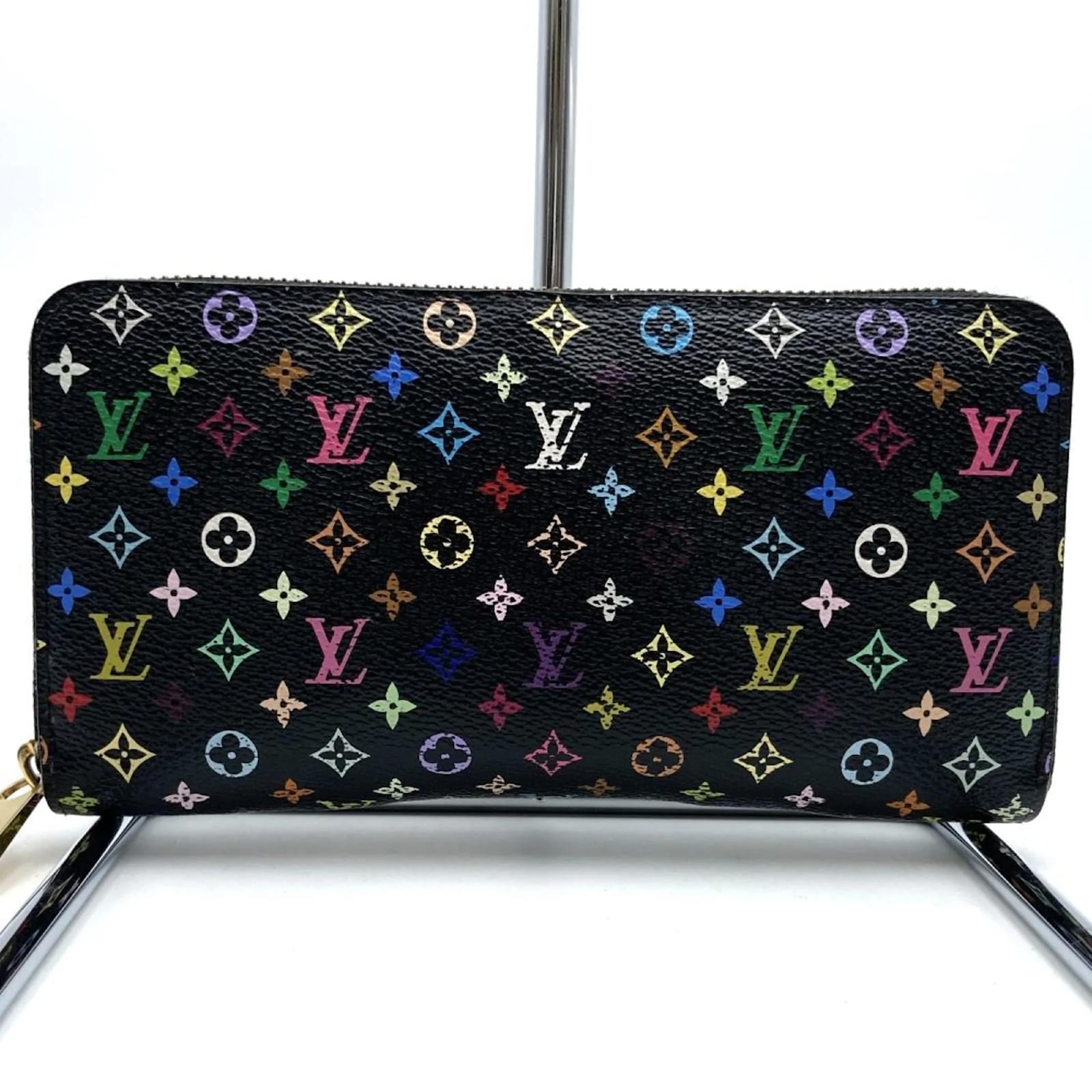Louis Vuitton Monogram Multicolor Long Wallet Black Multiple