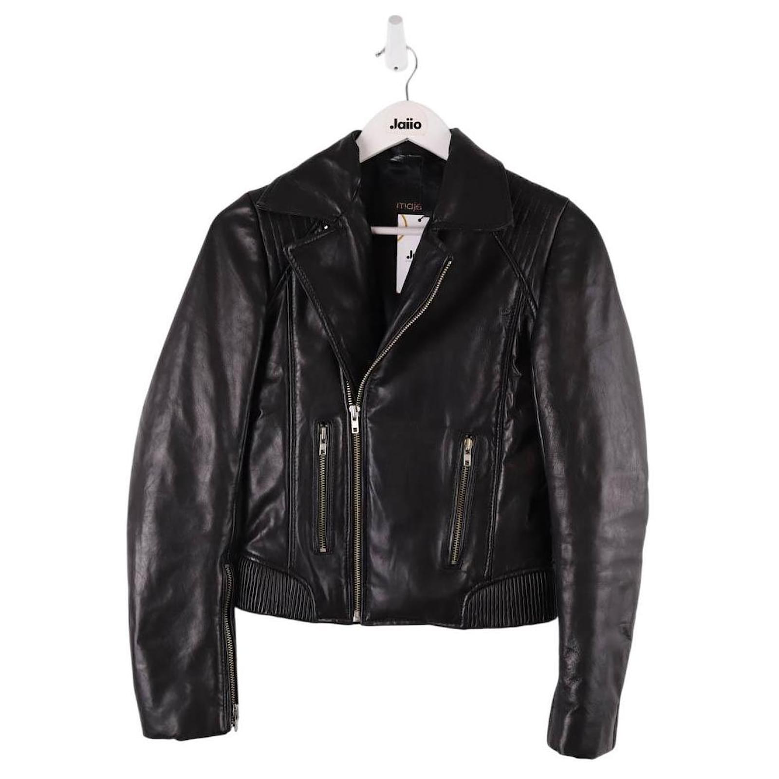 Jaiio Maje Vestes Jaiio Manteau Noir Maje Manteau En Coton Noir