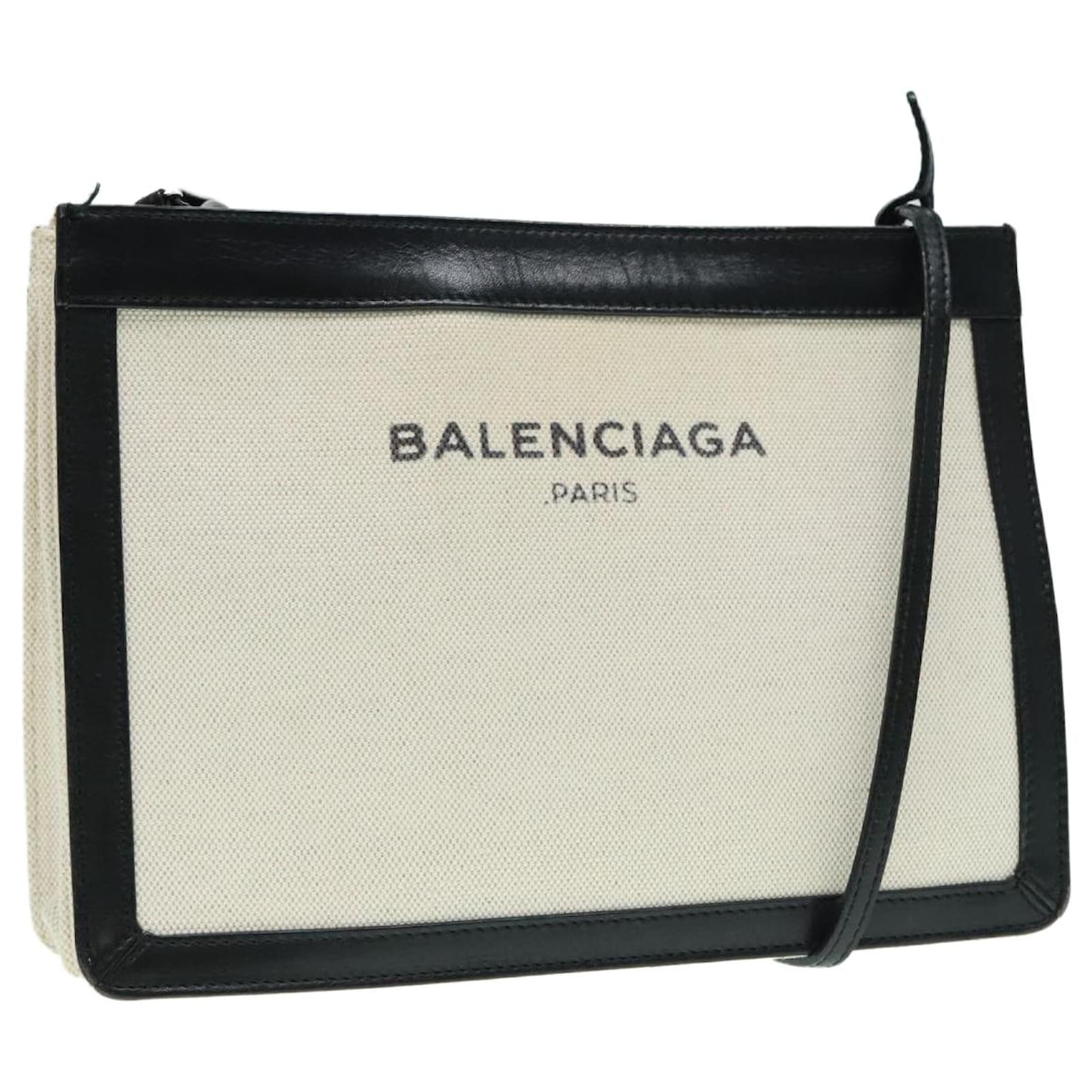BALENCIAGA Shoulder Bag Canvas Black White 339937 Auth ep6004 Cloth  ref.1747328 - Joli Closet