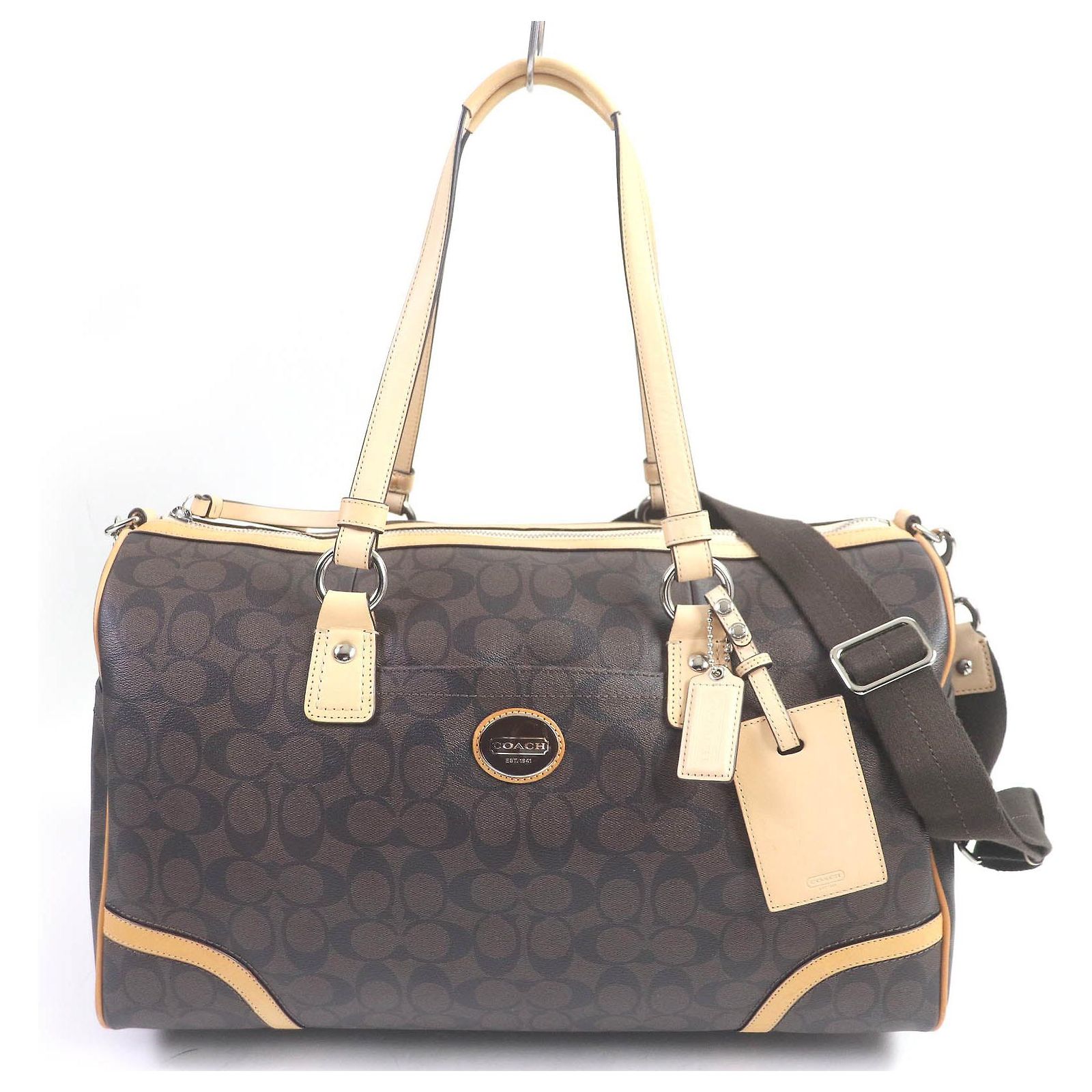 COACH Signature 2WAY Leather Shoulder Bag Brown ref.JC1748191 
