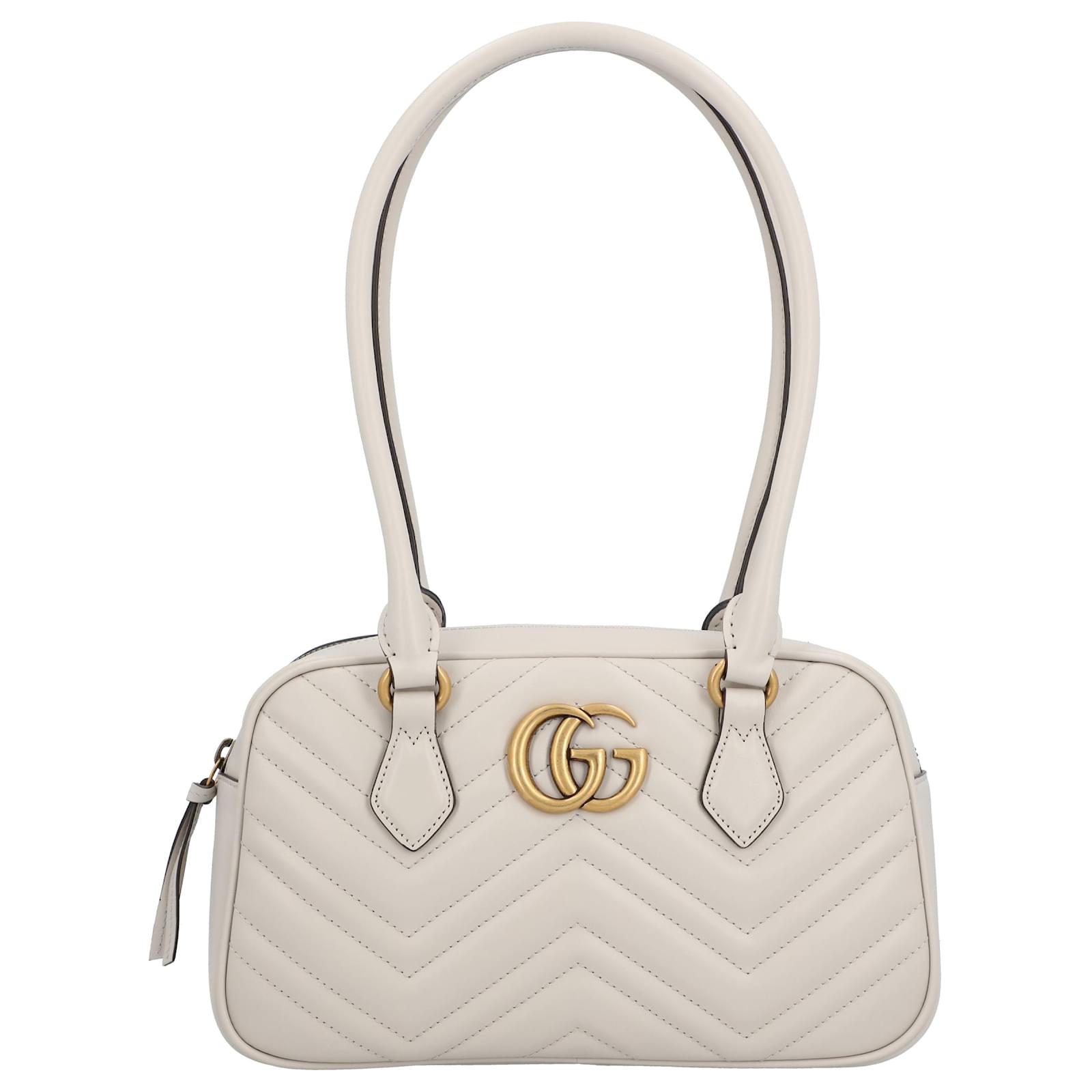 Gucci Gg Marmont Leather Top Handle Bag Gucci Gg Marmont Small Top Handle  Bag Beige Brown Leather Ref