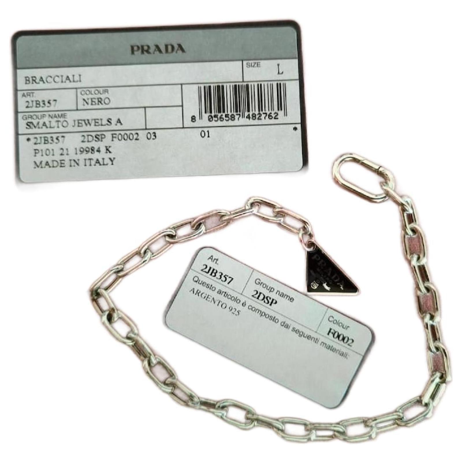 PRADA ブレスレット 2JB357 Lサイズ プラダ 2JB357 ロゴプレート ブレスレット L 925 11.3g シルバー