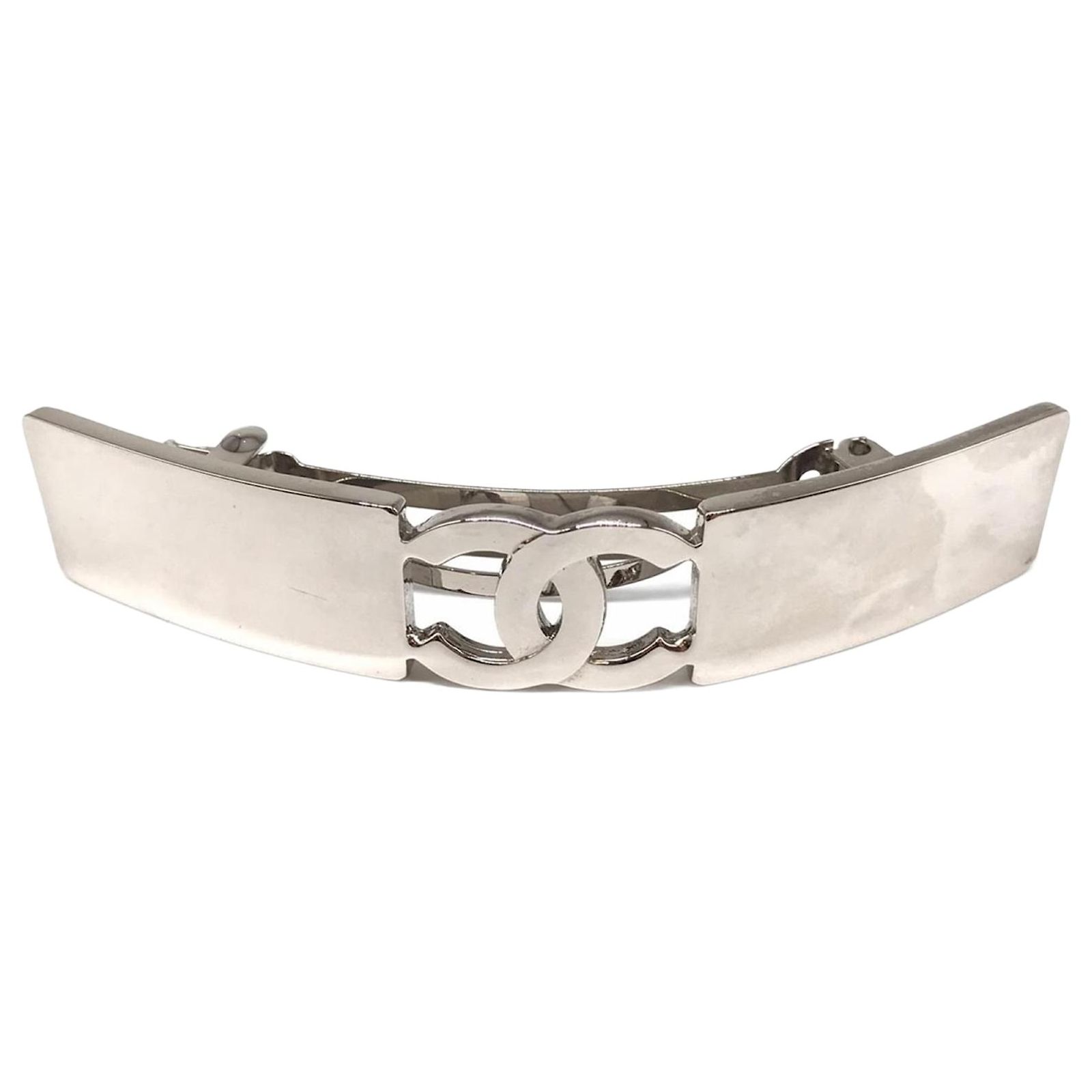 Chanel Barrette Silver Coco Mark Hair Clip Metal CHANEL Authentic Vintage CHANEL Hair Clip | Silver COCO Mark  main image 3