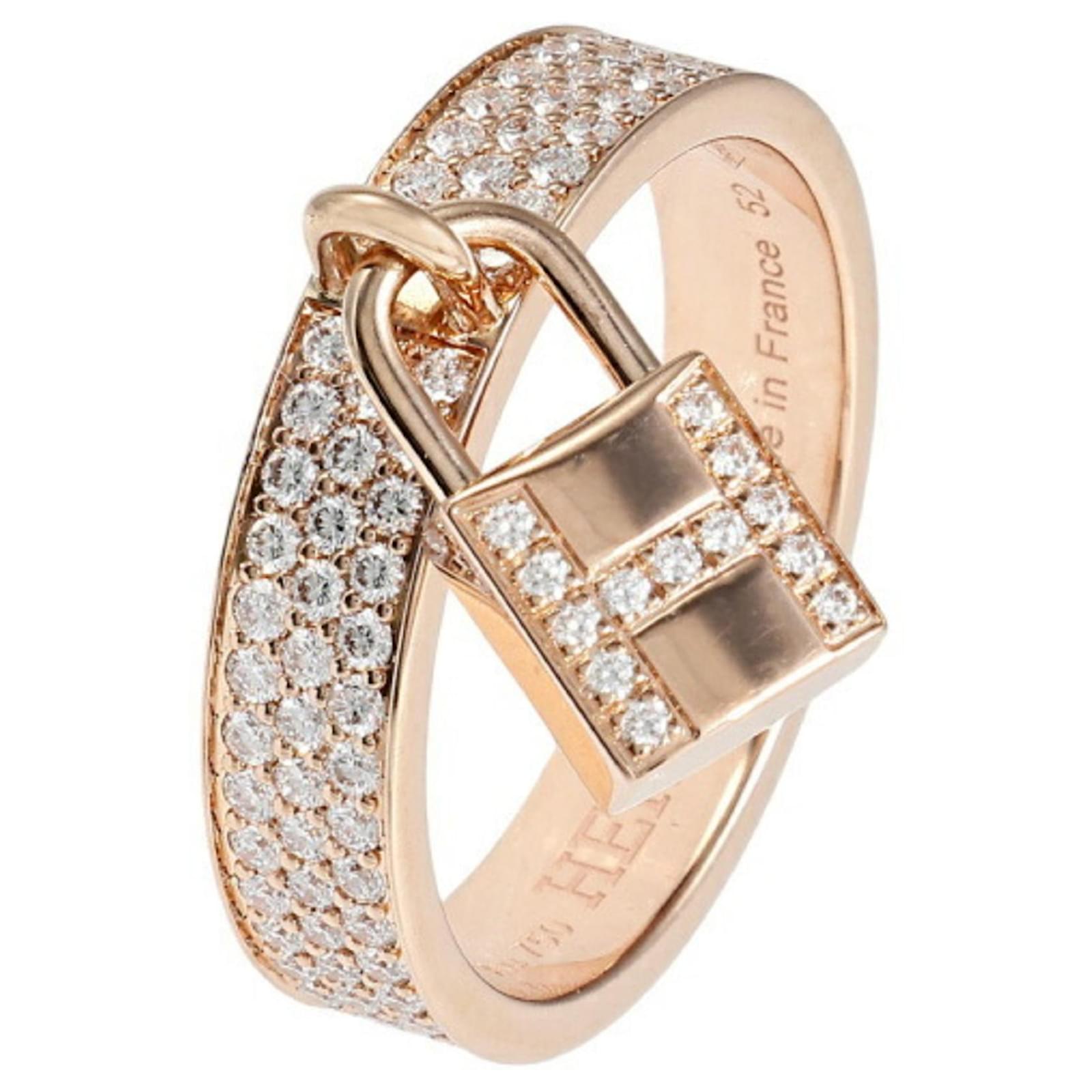 Hermès Hermes Kelly Crochet MM K18PG Pink Gold Ring ref
