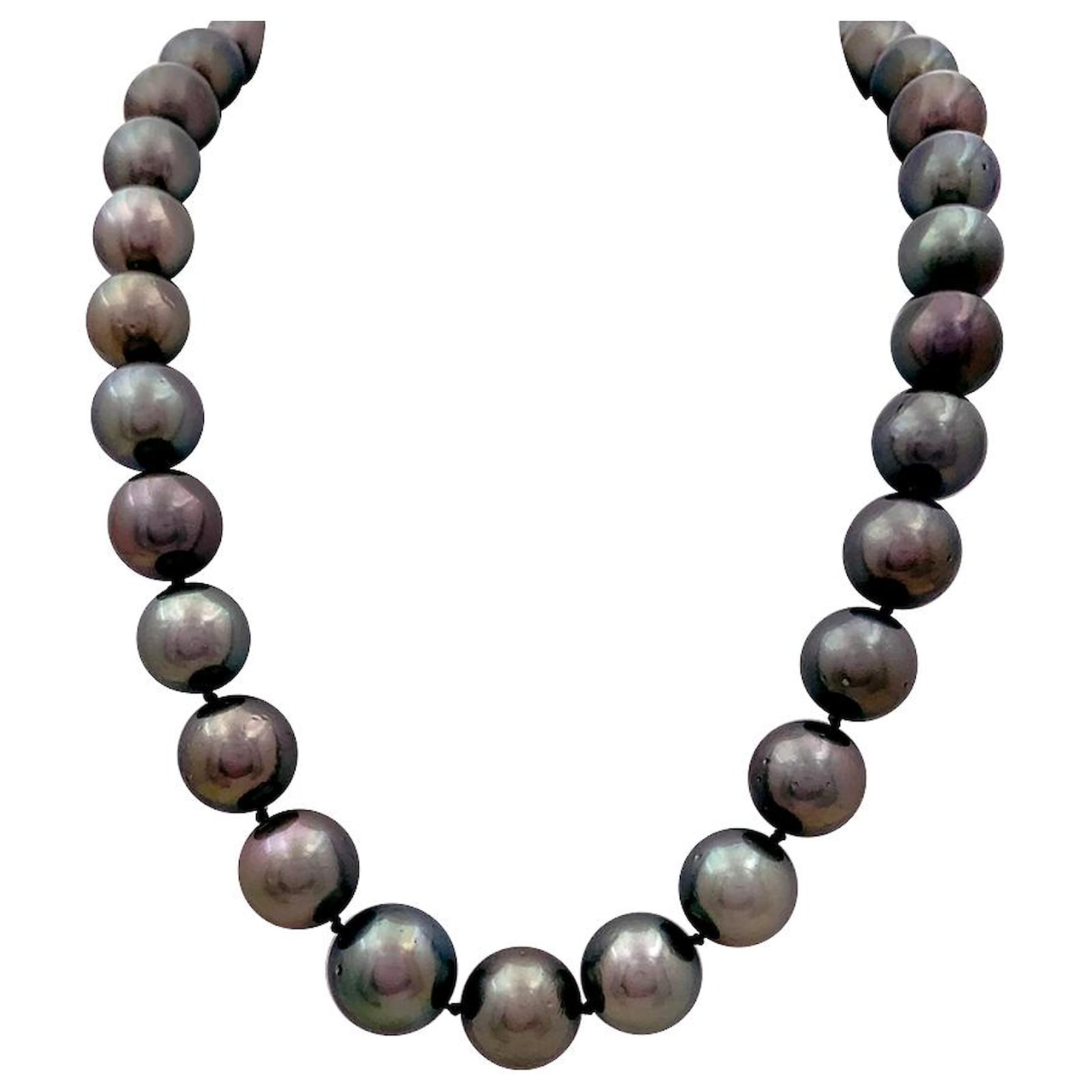 inconnue Collana di perle di Tahiti, oro bianco, ref