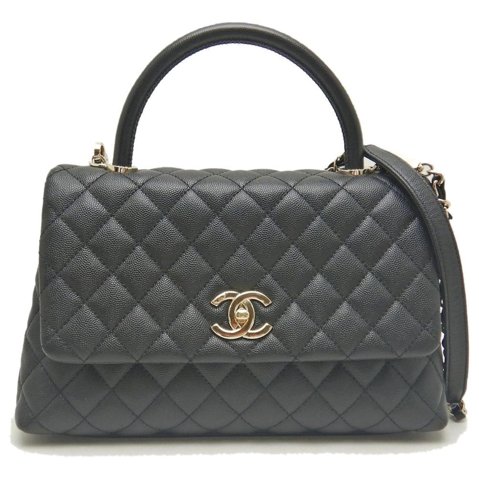 Chanel Coco Handle Bag Caviar Skin Black Leather ref.1751975