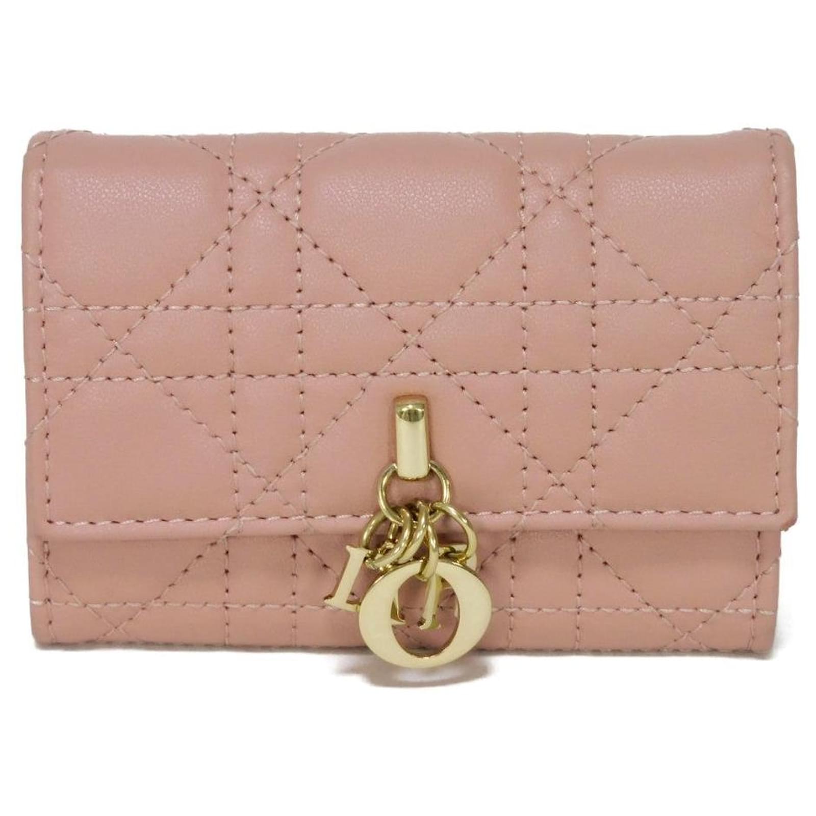 Christian Dior Dior Bifold Geldbörse Glycine Pink Leder ref