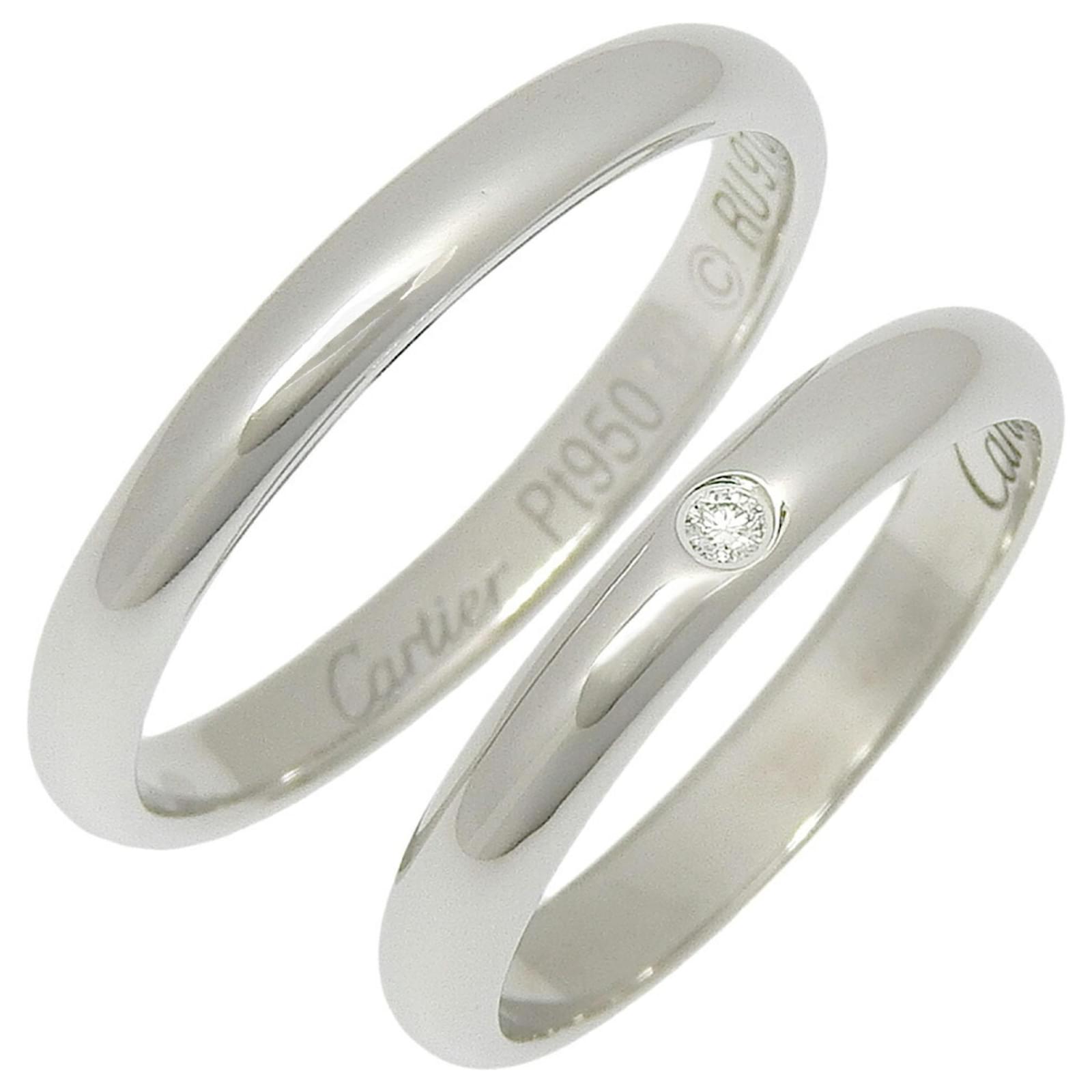 Conjunto de anillos de boda de platino Cartier Joli