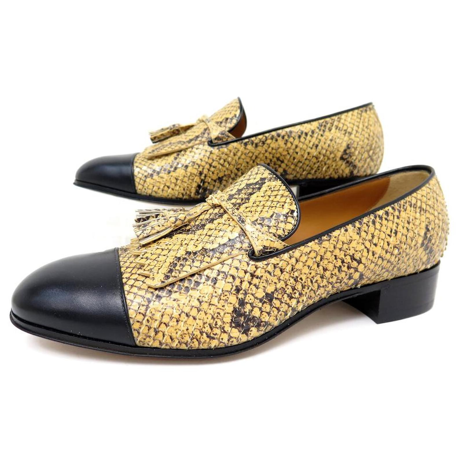 Gucci Snakeskin Brogues NEW GUCCI SHOES 725804 PYTHON POM-POM