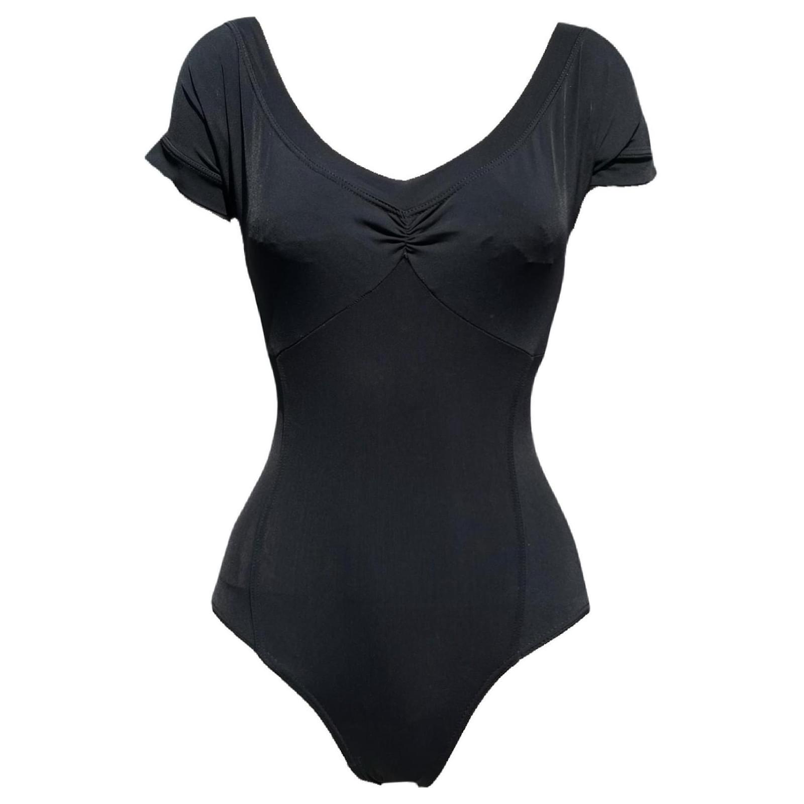 Chanel one piece swimsuit bodysuit from the 90s collector s item. Black Monogram Polyamide ref.1753393 Joli Closet