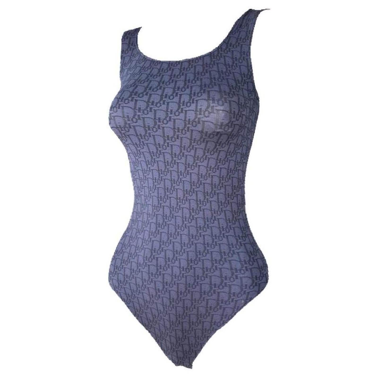 Christian Dior Dior Monogram Diorissimo navy blue one-piece