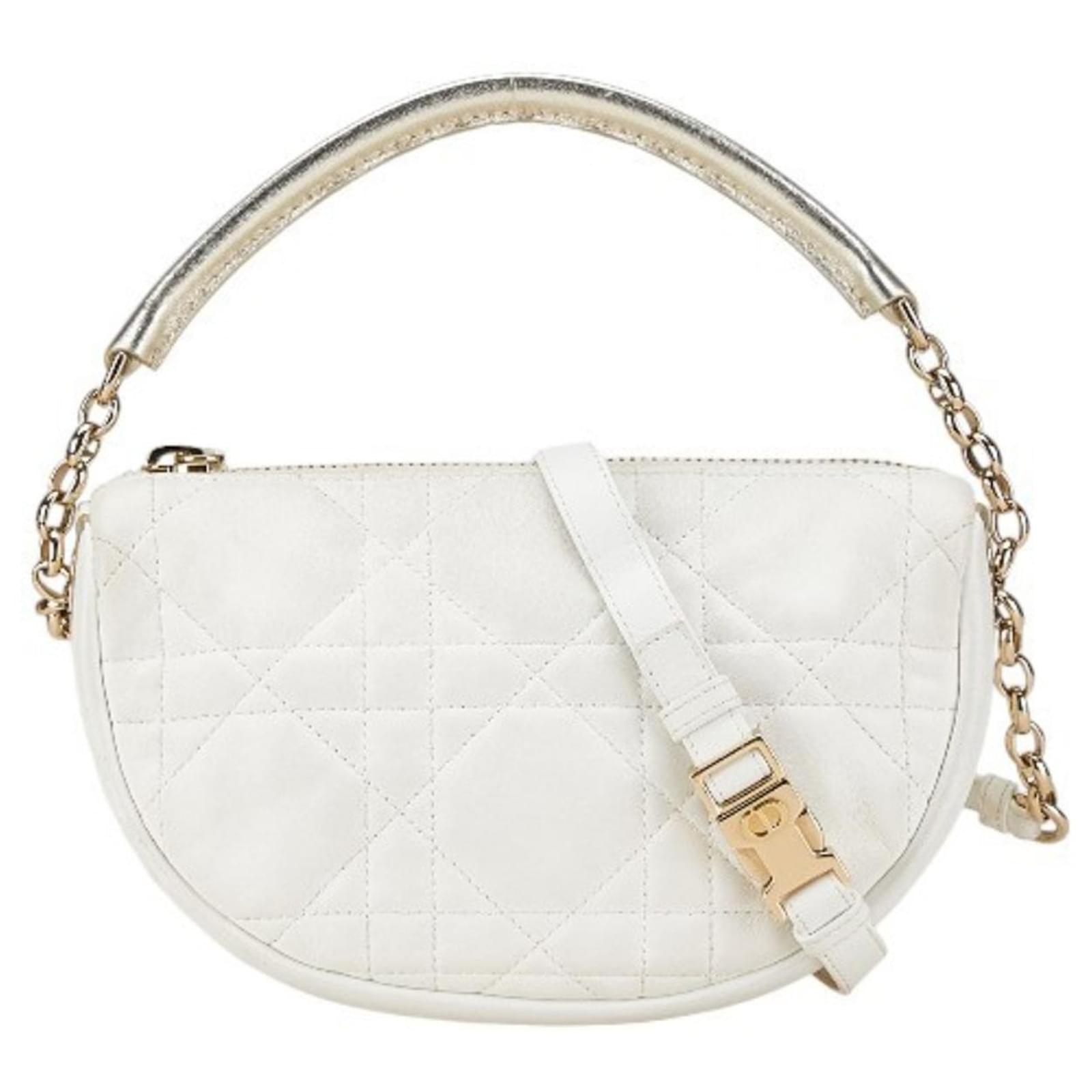 Christian Dior Dior Vibe Hobo Small Shoulder Bag White Leather ref