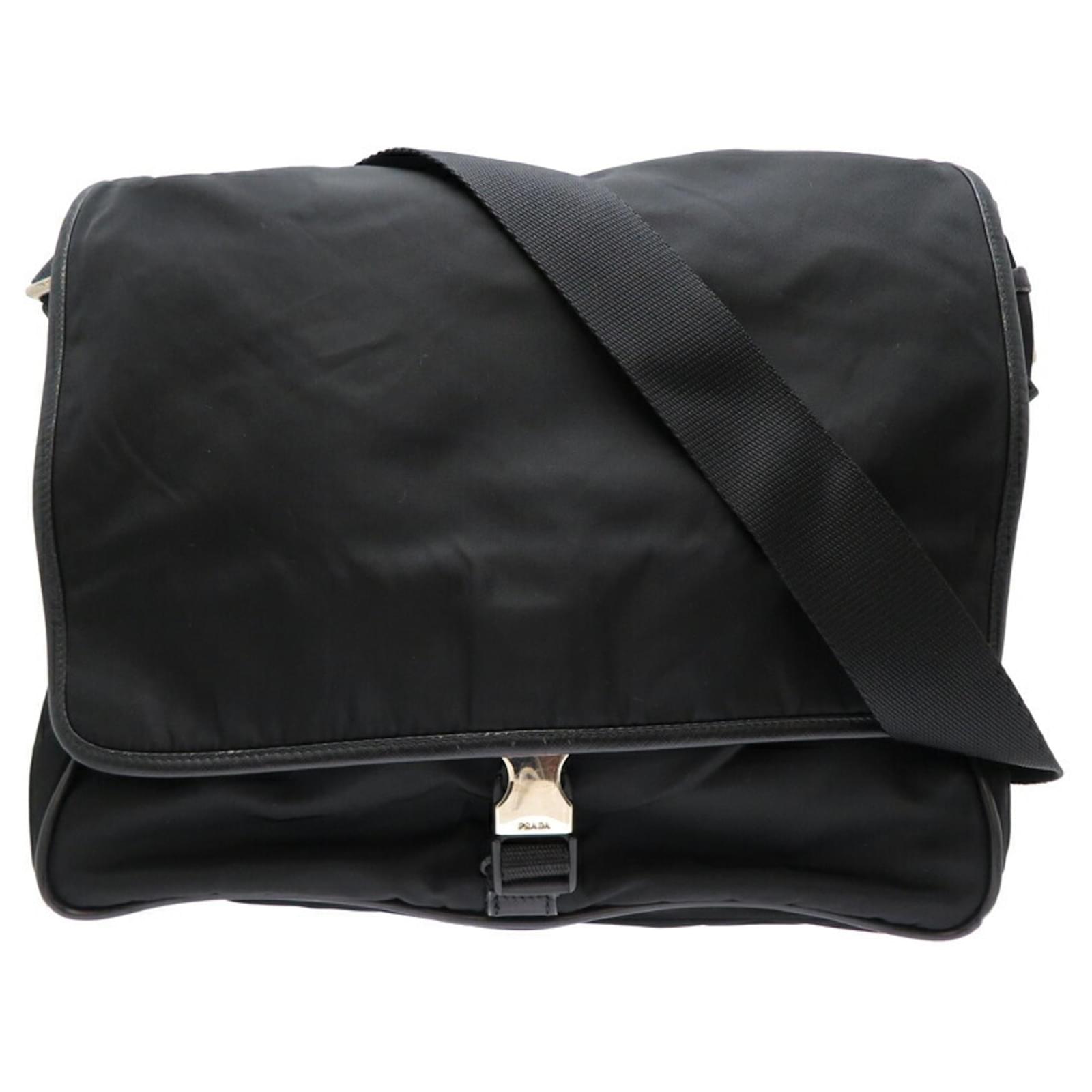 Saffiano Borsa a Spalla Prada V166 Tessuto Nero Pelle ref