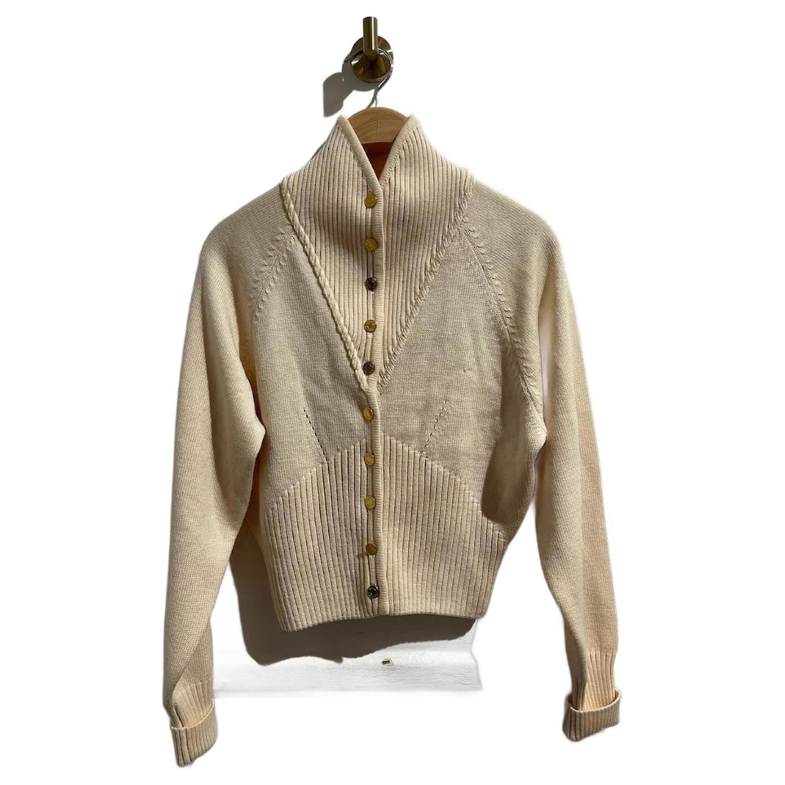 Hermès HERMES Tricot M Laine Beige - Main Image