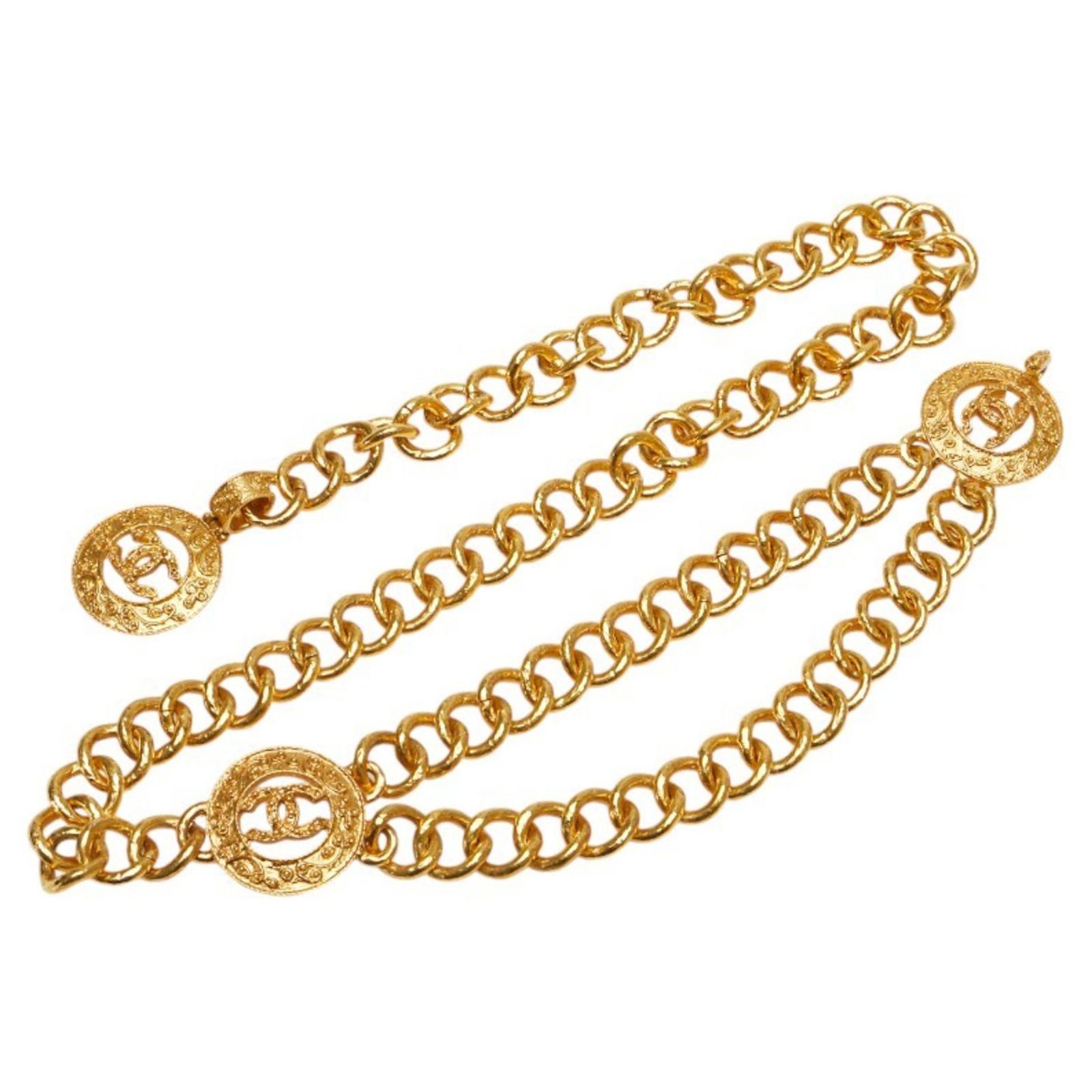 Vintage Chanel Coco Mark Round Chain Belt, Gold Plated, Women\'s, CHANEL CHANEL Women main image 3
