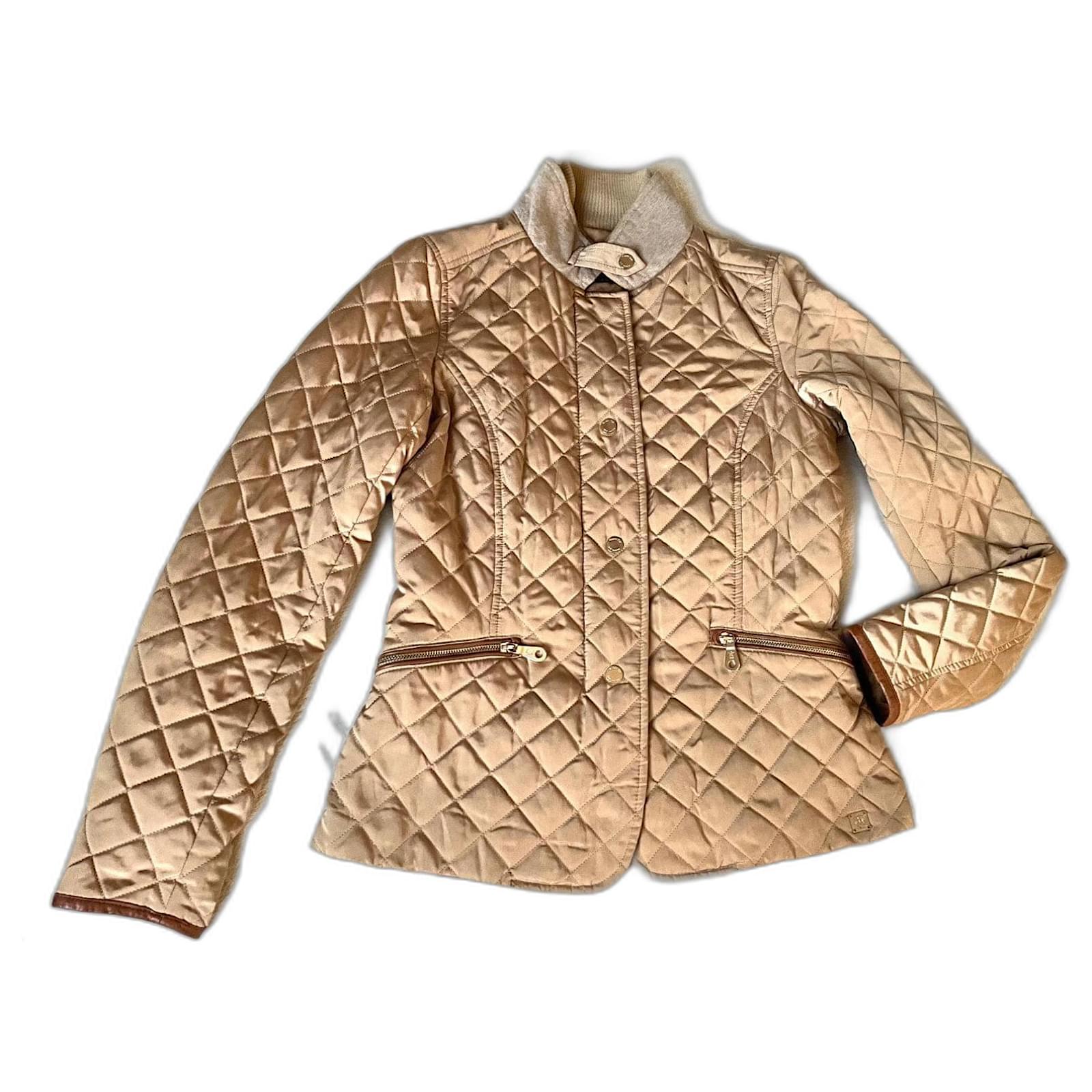 Massimo Dutti Jackets Beige Golden Polyester Nylon