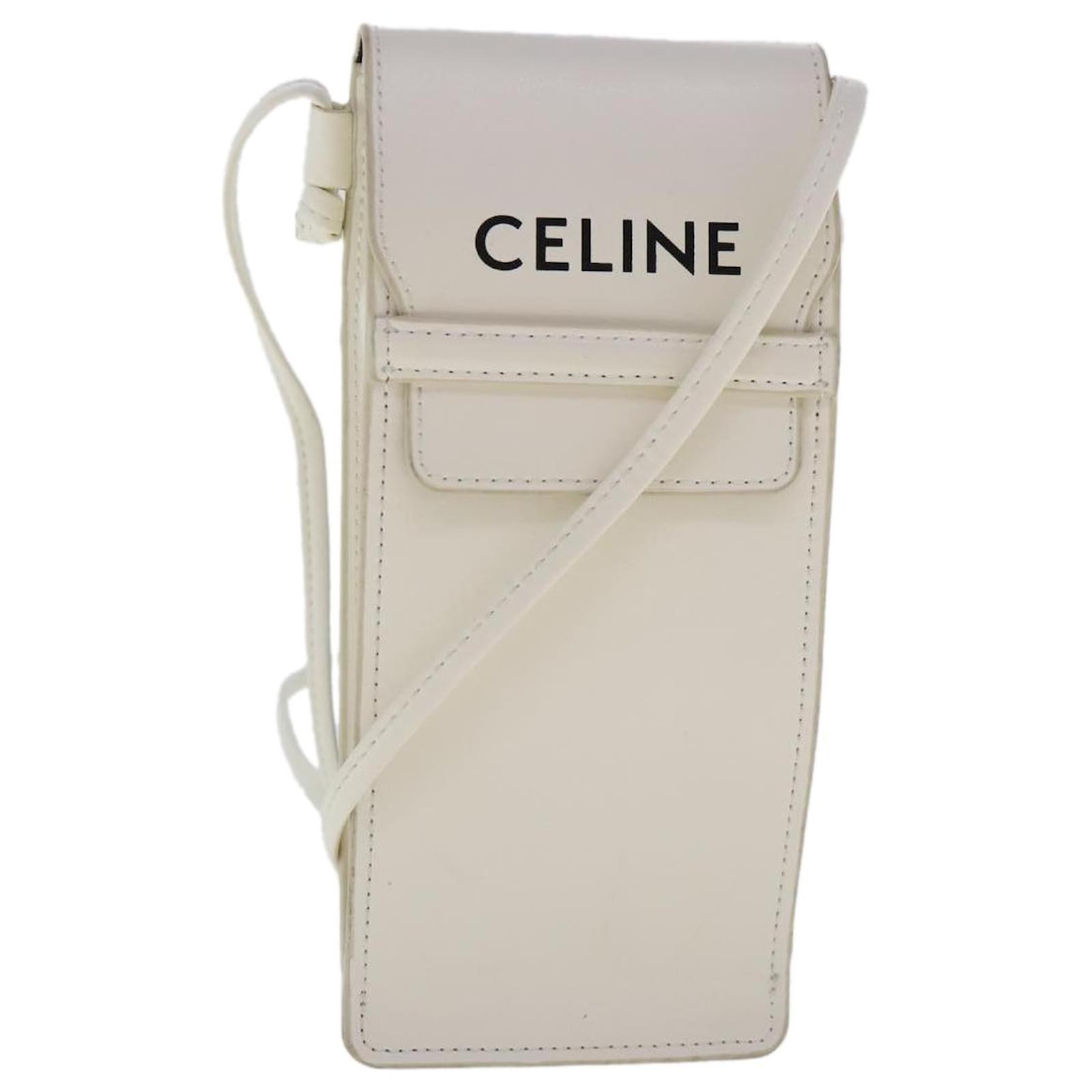 Céline CELINE Sunglass Case Leather White Auth 95491 ref.JC1767878