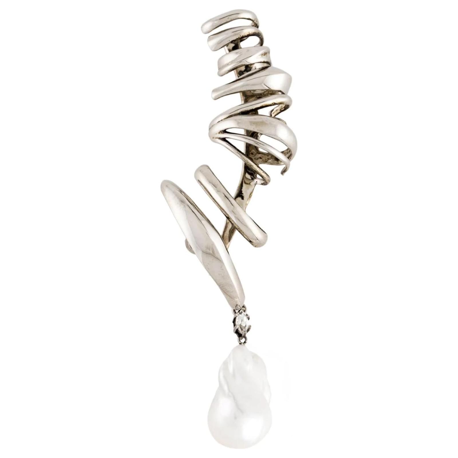 Alexander McQueen Runway Collection Ear Cuff Silver hardware Metal