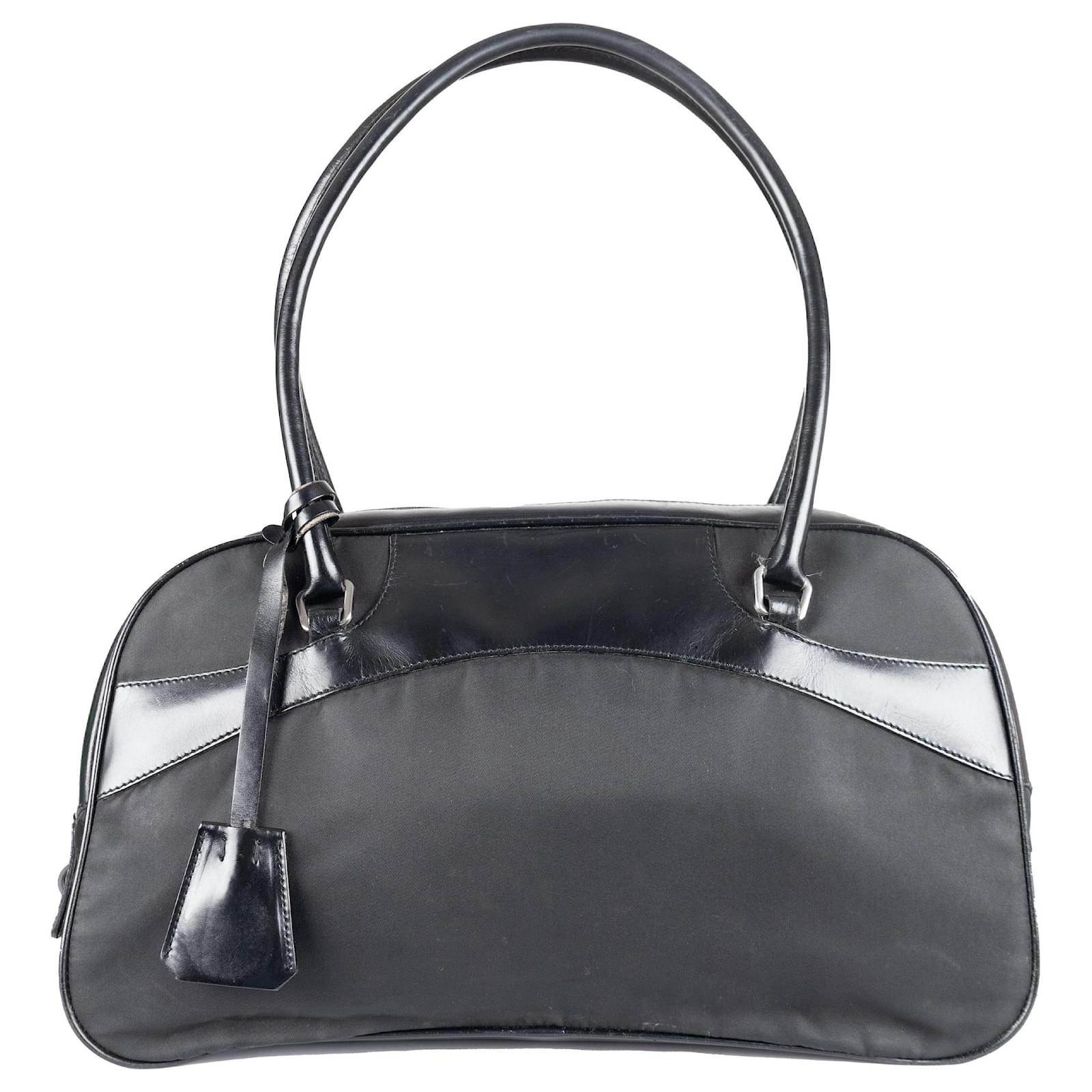 Jacquard Prada Bowling Bag - '00s Black Nylon ref.1768408