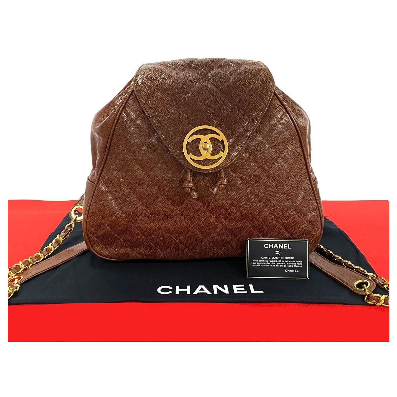 CHANEL Vintage Caviar Brown Leather Backpack Leather backpack Chanel Brown in Leather - 34250486 main image 3