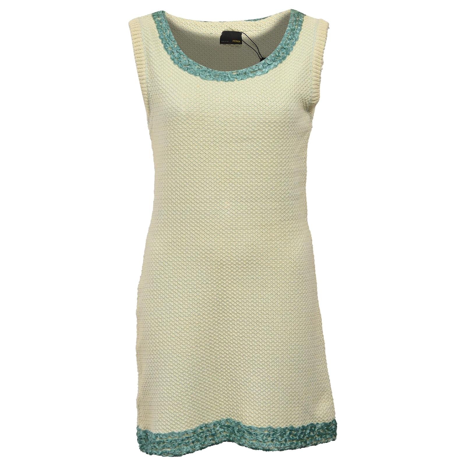Fendi Knitted Mini Sleeveless Dress in Yellow Cotton ref.1773371 - Joli  Closet
