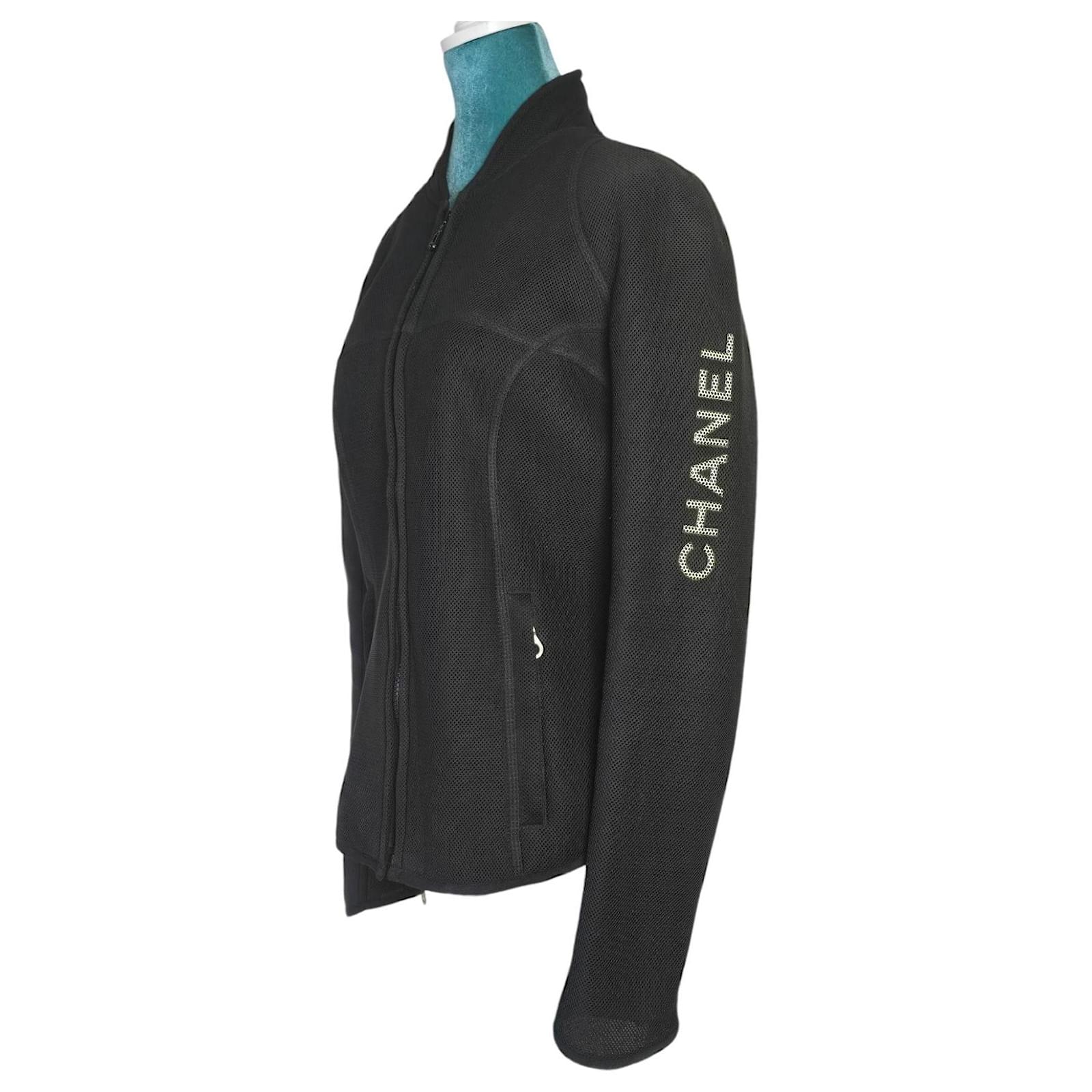 【2024】お歳暮・冬ギフト Chanel Jacket Sport Mesh Black CC Logo Monogram Vintage 03P トップス