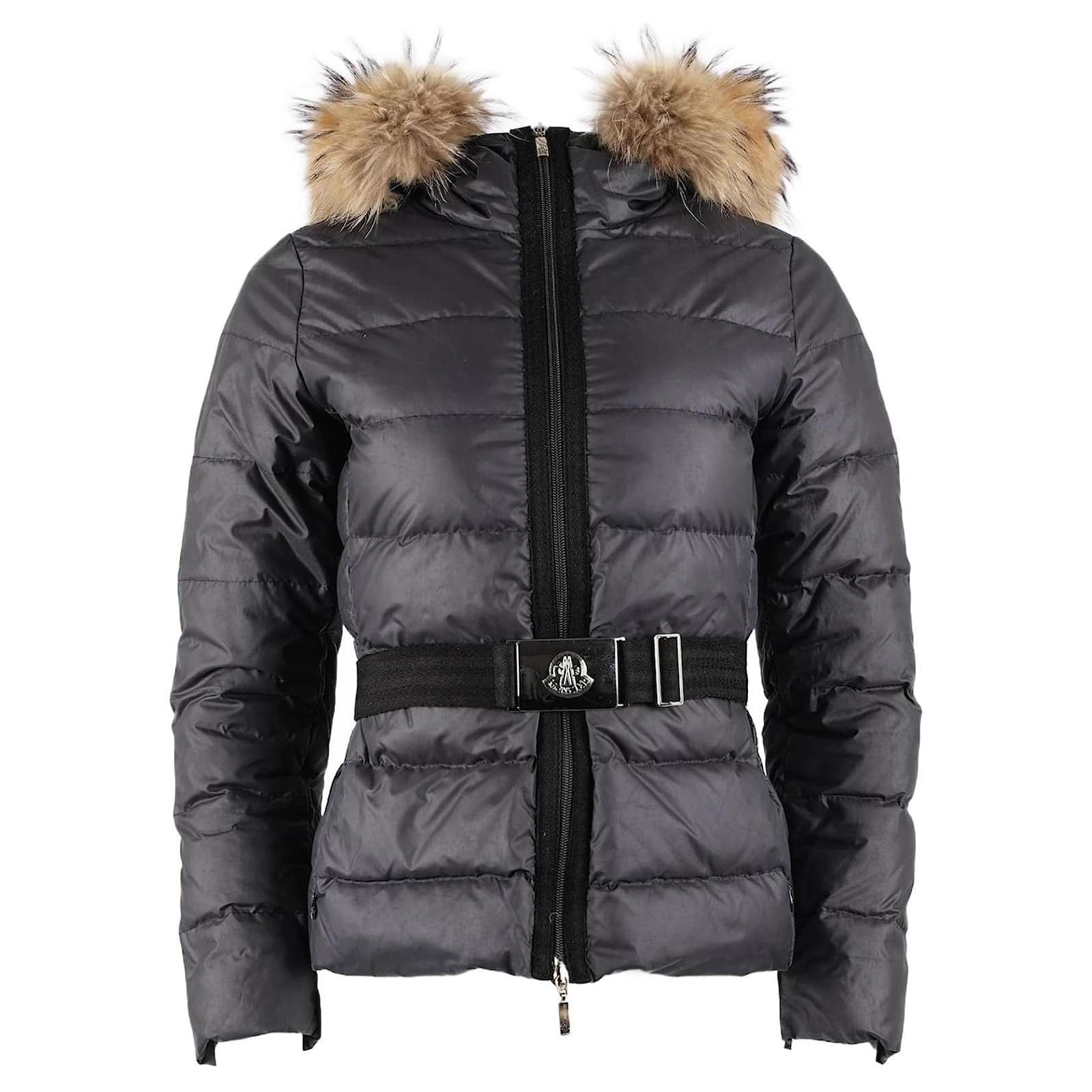 Moncler Angers Jacket Dark grey Polyester Fur ref.1791987 - Joli