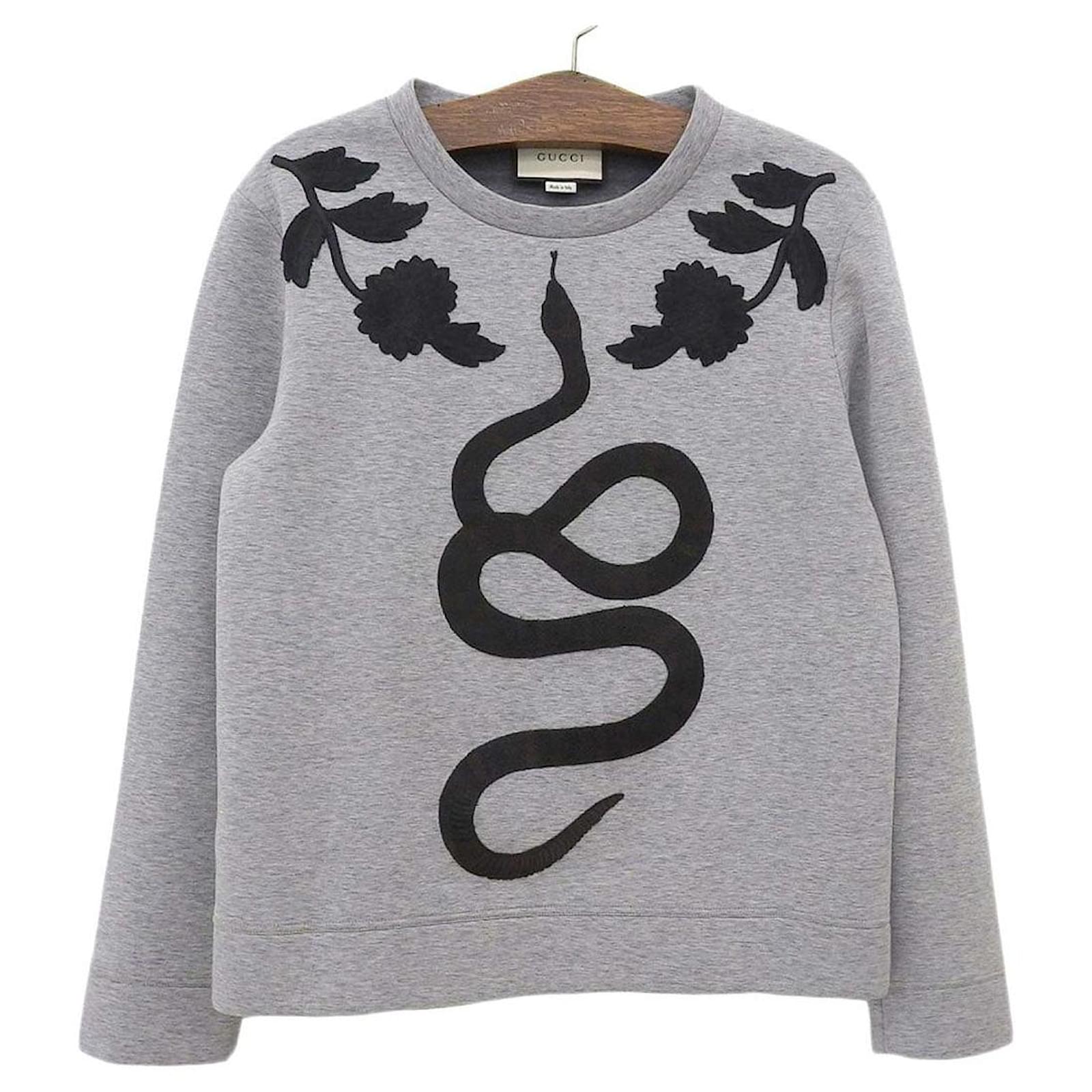 Felpa con ricamo di serpente Gucci Marrone Joli Closet