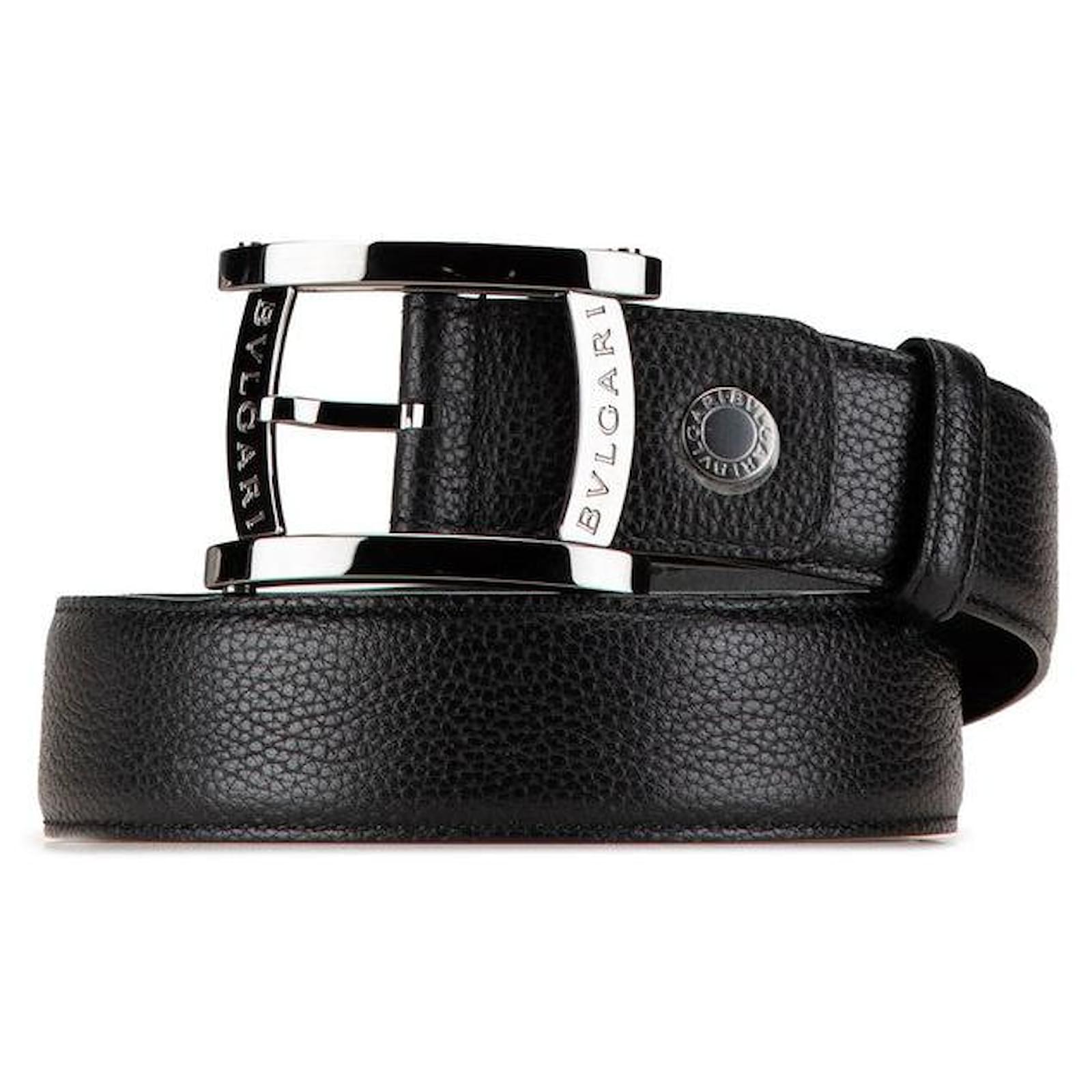 BVLGARI Assioma Belts ブラック Bulgari Bvlgari Assioma Leather Belt Black Silver ref.JC1812270