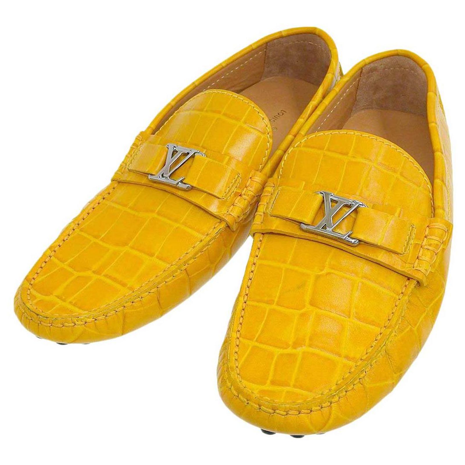 Louis Vuitton Yellow Leather Loafers ref.1814133 - Joli Closet display picture 1