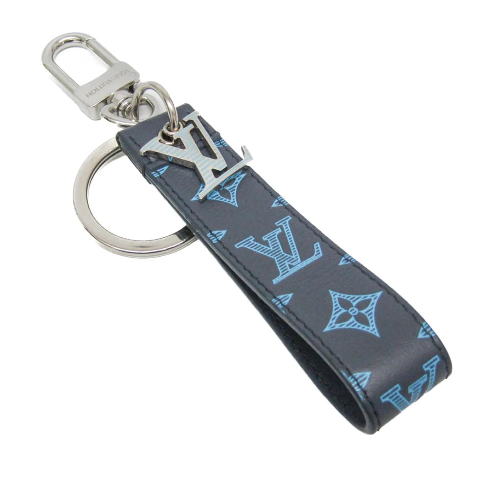 LOUIS VUITTON ネイビー キーホルダー Louis Vuitton Dragonne Key Holder M82532 Navy blue Leather ref