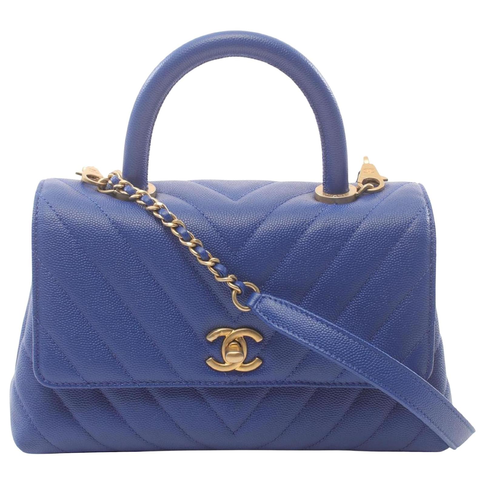 Chanel Coco Handle Blue Leather ref.1814510 - Joli Closet