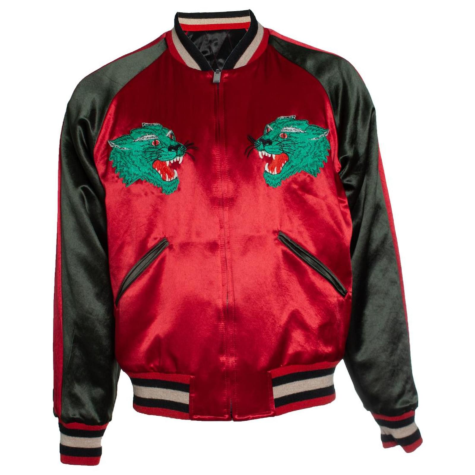 Gucci reversible varsity bomber jacket with tiger Multiple colors