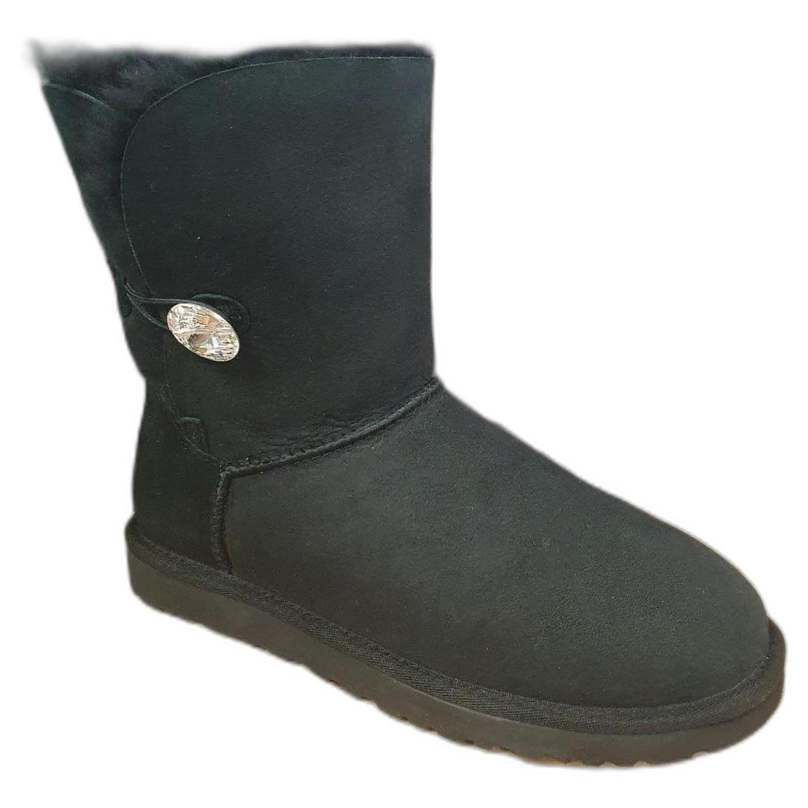 Ladies Boots Ugg Bailey Button Bling Black Ugg Bailey Button Bling
