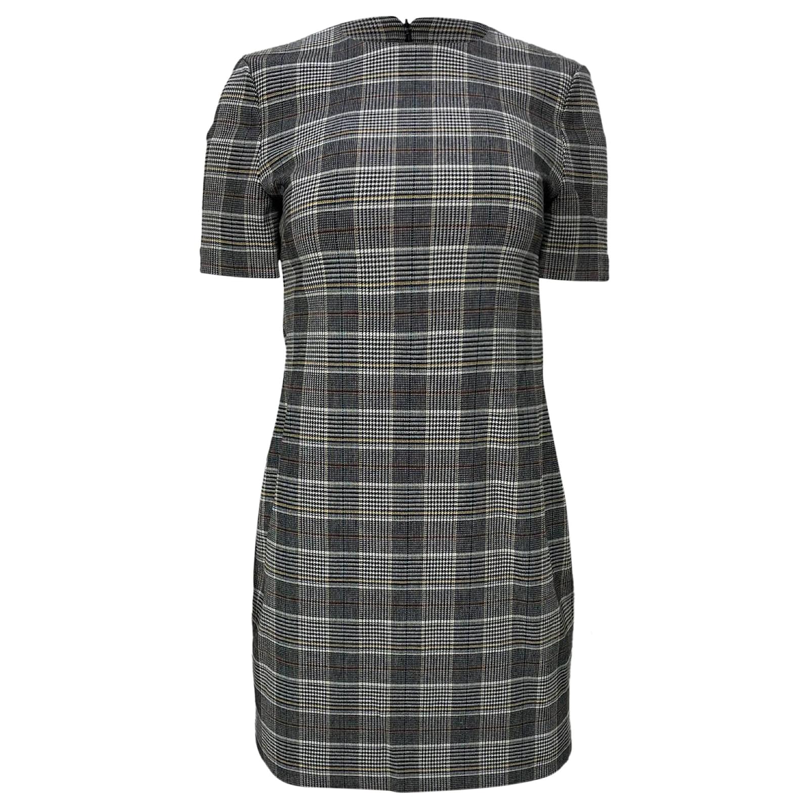 Theory Plaid Mini Dress in Grey Wool ref.JC1817343 (Sold) - Joli Closet Theory Plaid Mini Dress in Grey Wool ref.JC1817343 (Sold) - Joli Closet