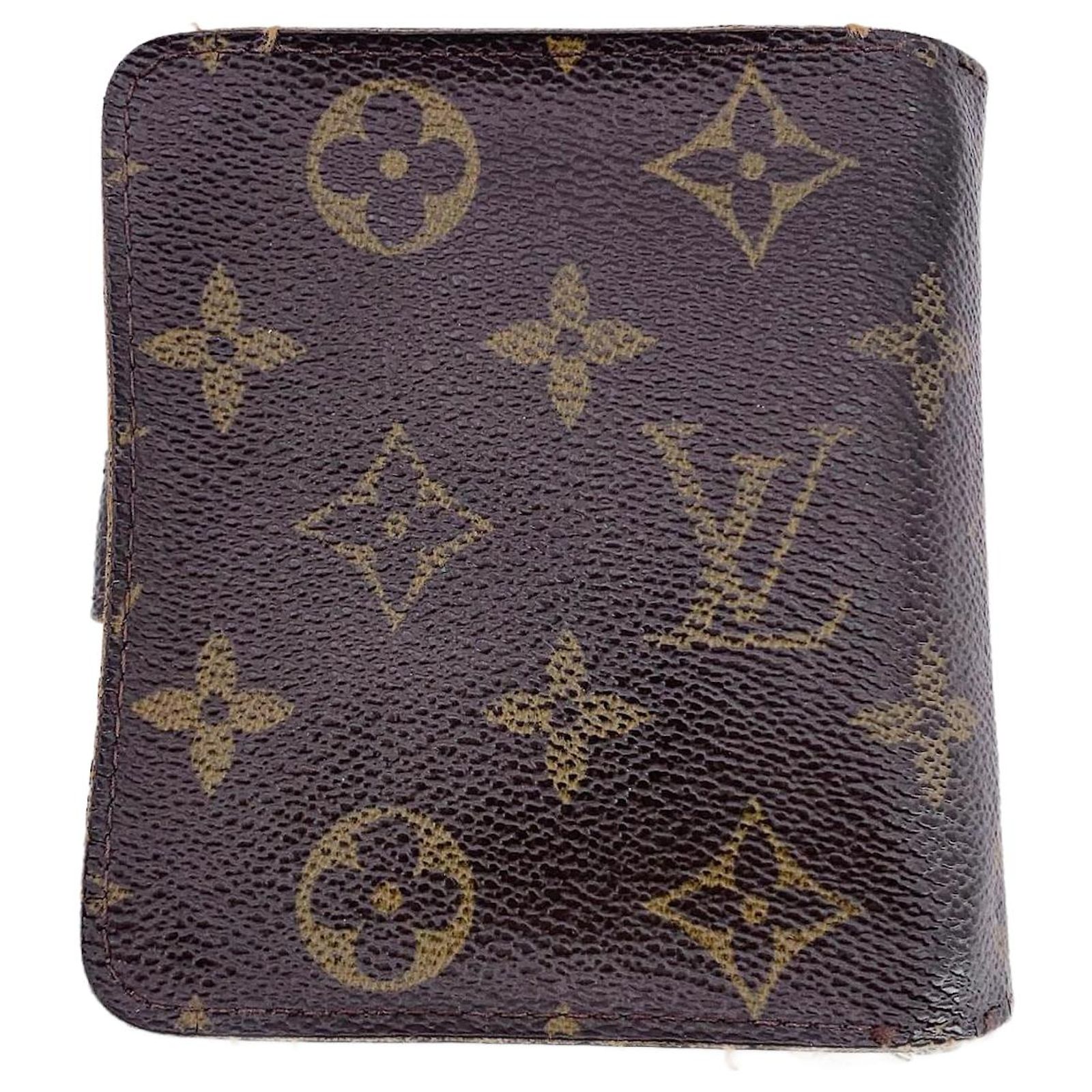 Louis Vuitton Vintage Monogram Canvas Zip Compact Wallet Defects Brown ...