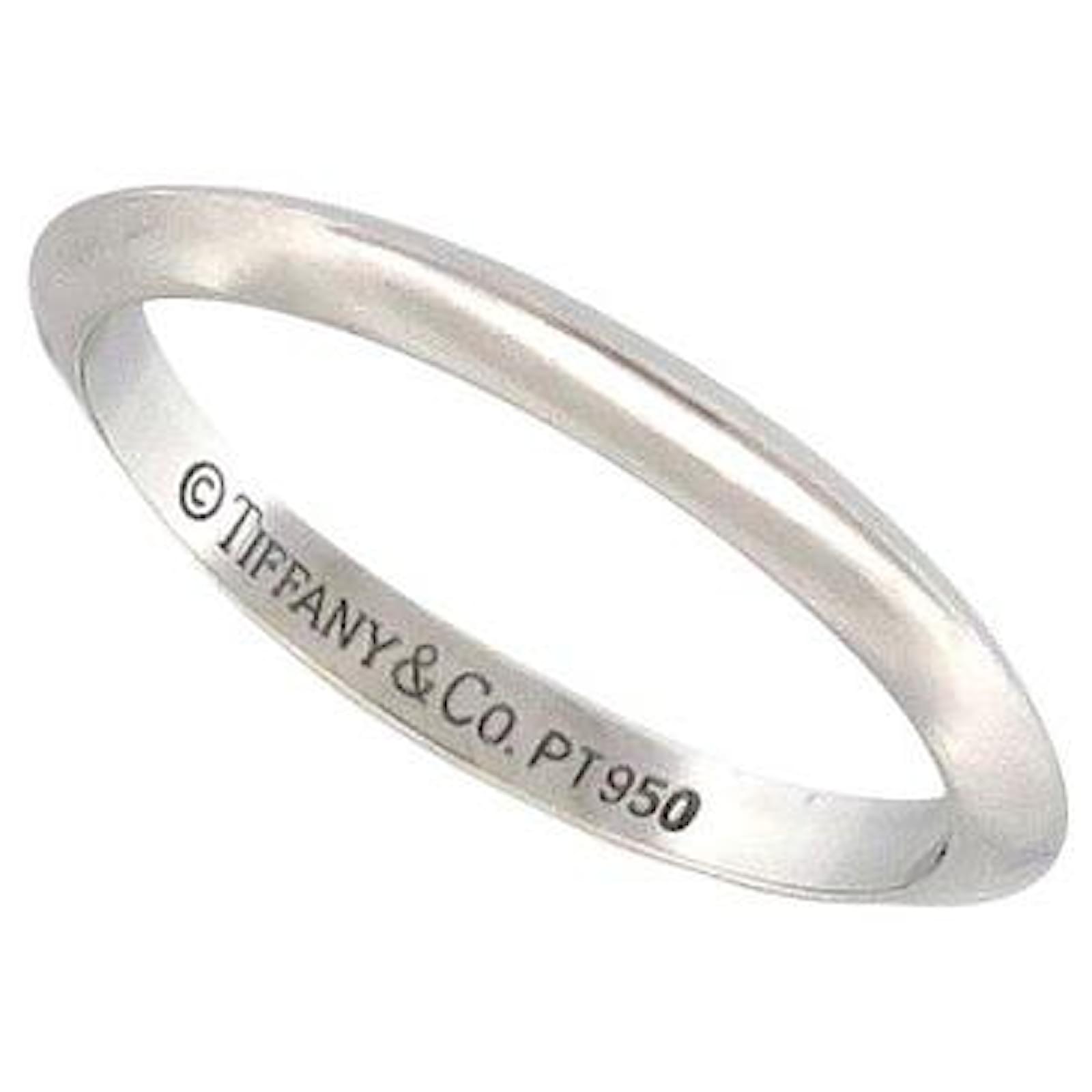 Tiffany Co Knife Edge Alliance Ring aus Platin 950 2.4g T49 Box