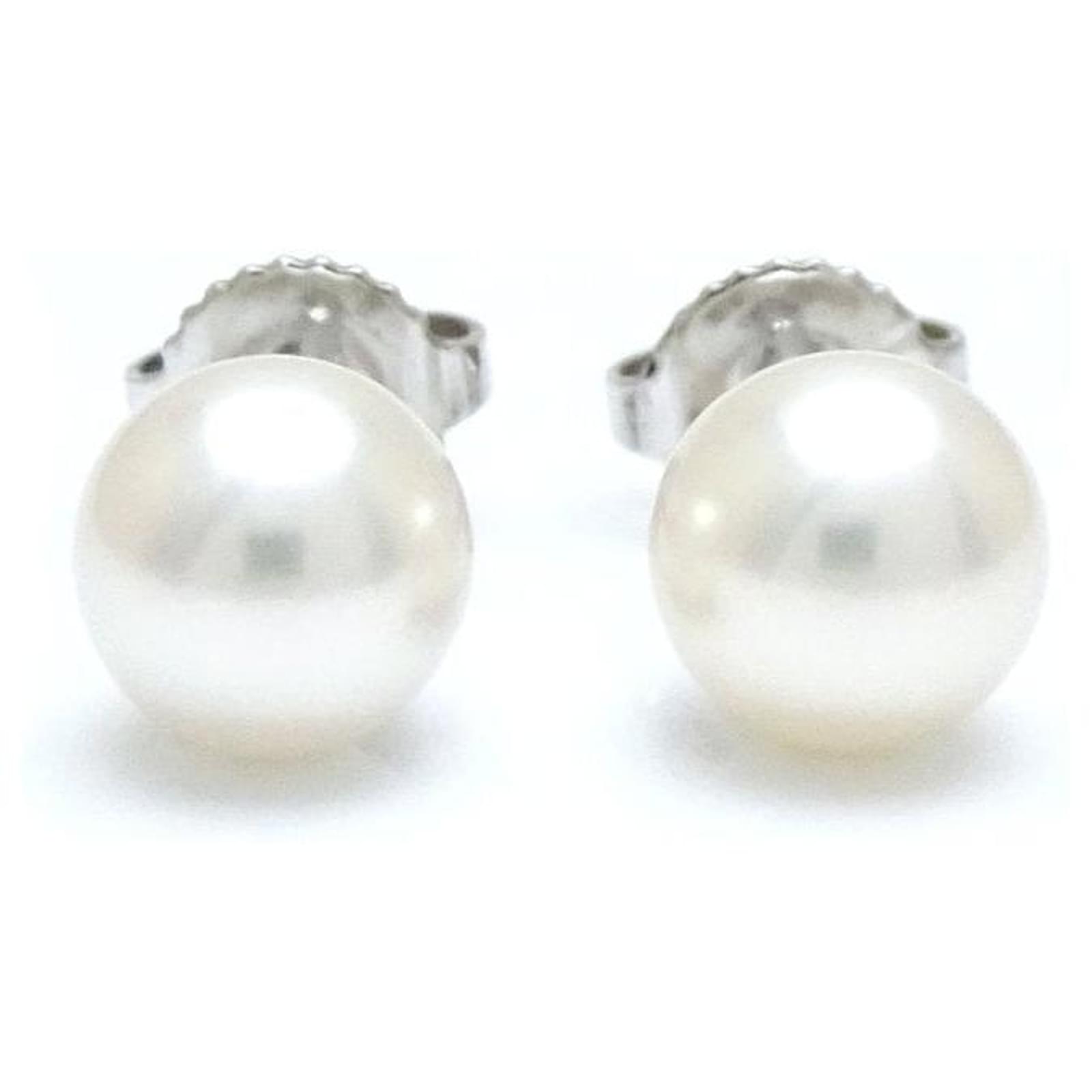 Tiffany Co Pearl Earrings White Gold Metal Joli Closet