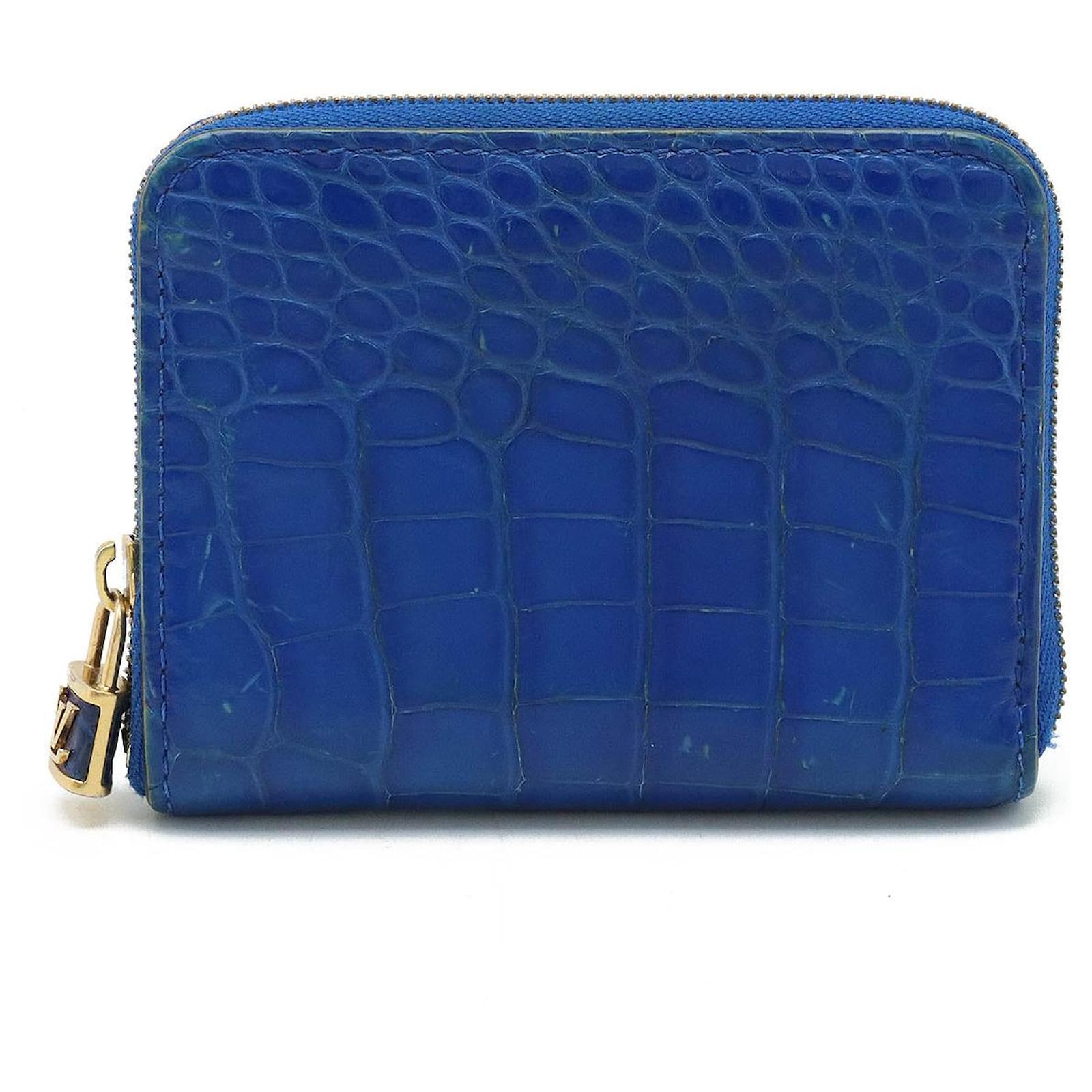 Louis Vuitton Crocodile Zippy Coin Purse N96069 Blue Leather ref