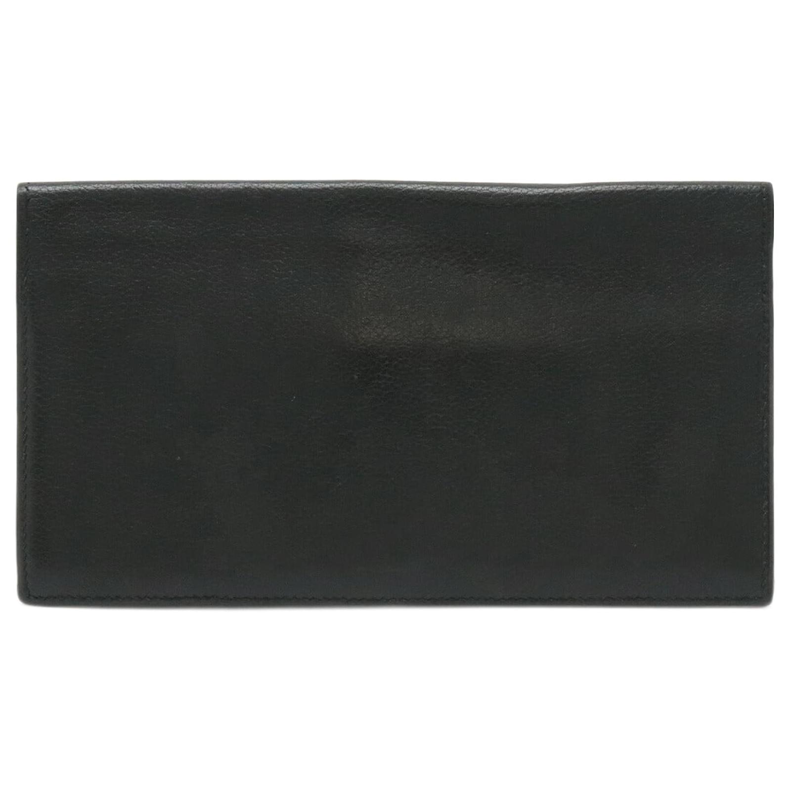Hermès Hermes Evergrain MC2 Fleming Long Wallet Black Leather ref