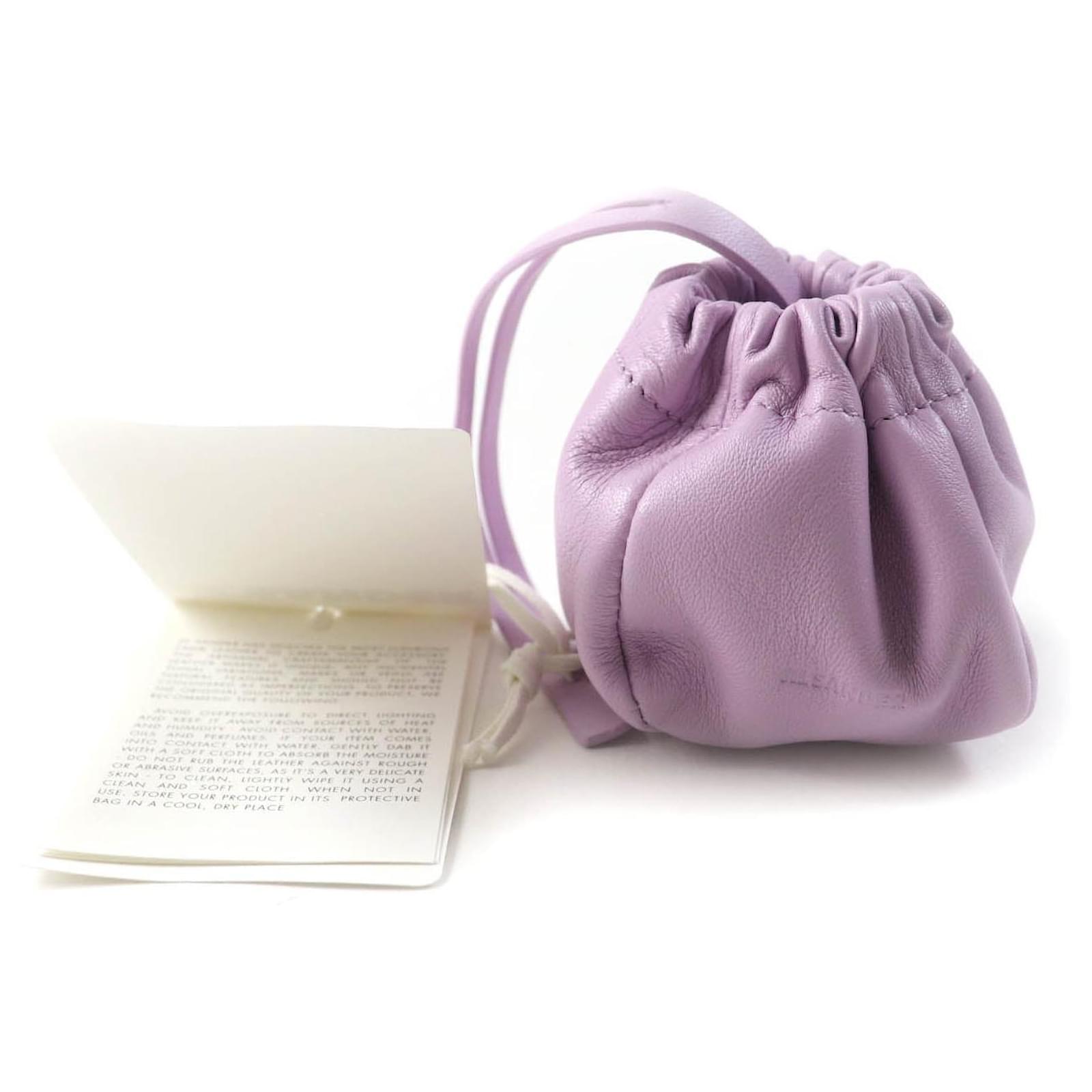 Jil Sander Leather Ripple Pouch Purple Joli Closet